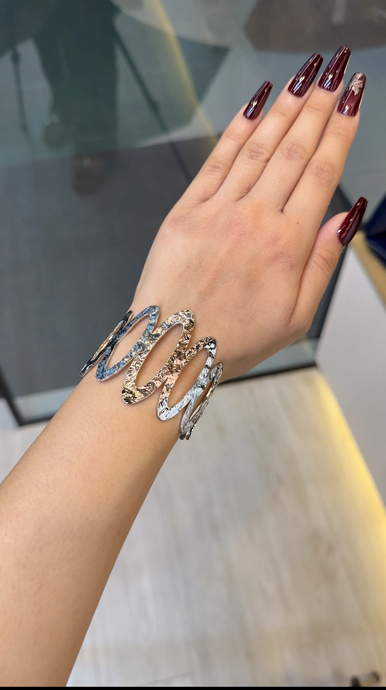 Exclusive Plated Handcuff Bangles - 9108246K111 (Silver)