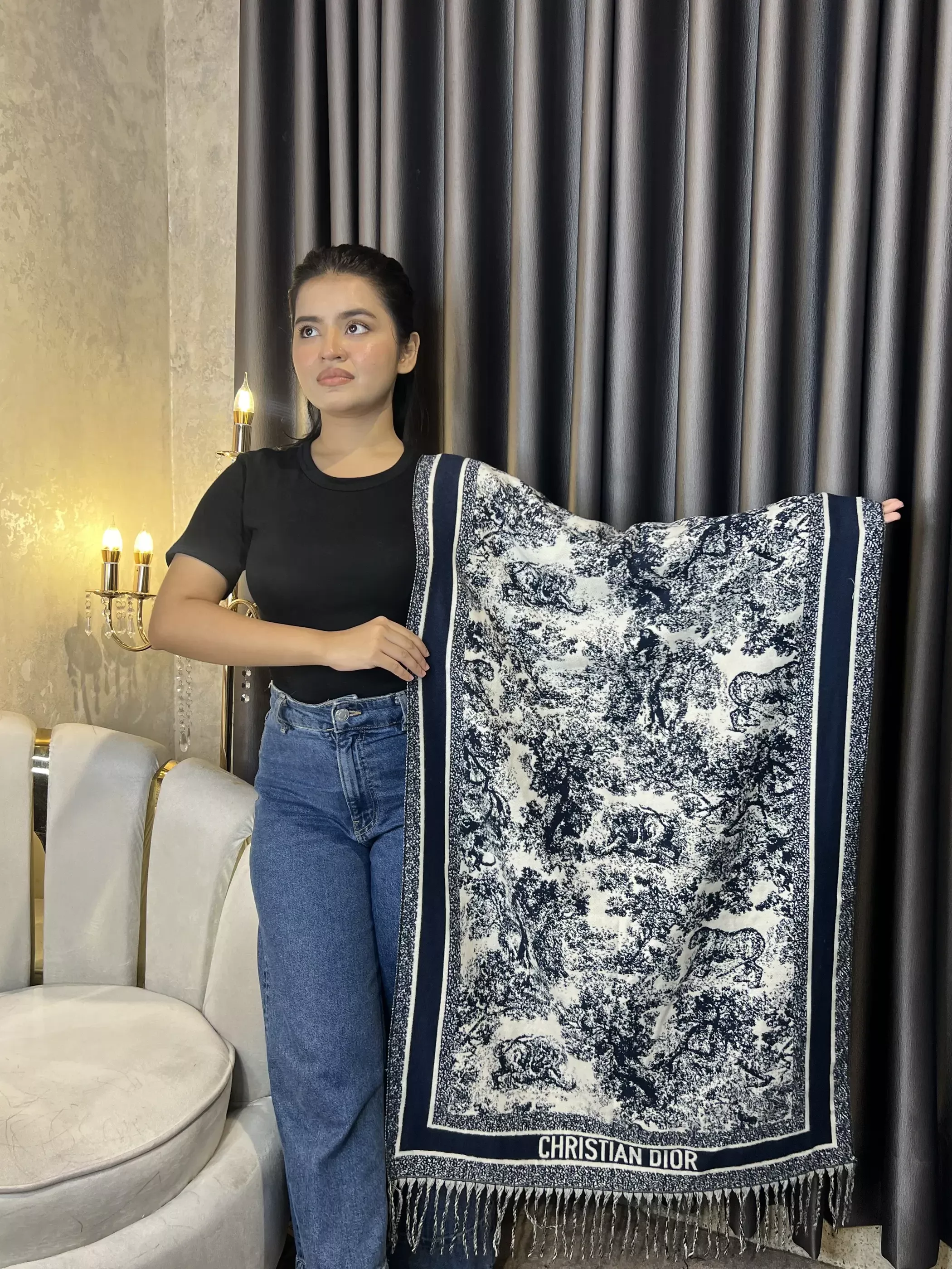 Winter Premium Shawl - CDR-008 (Blue)