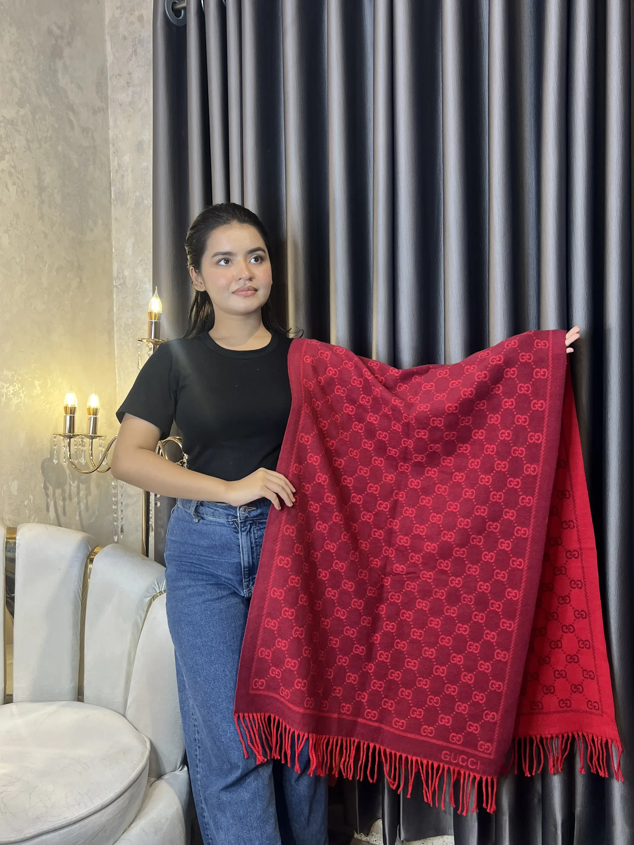 Winter Premium Shawl - GG-001 (Red)