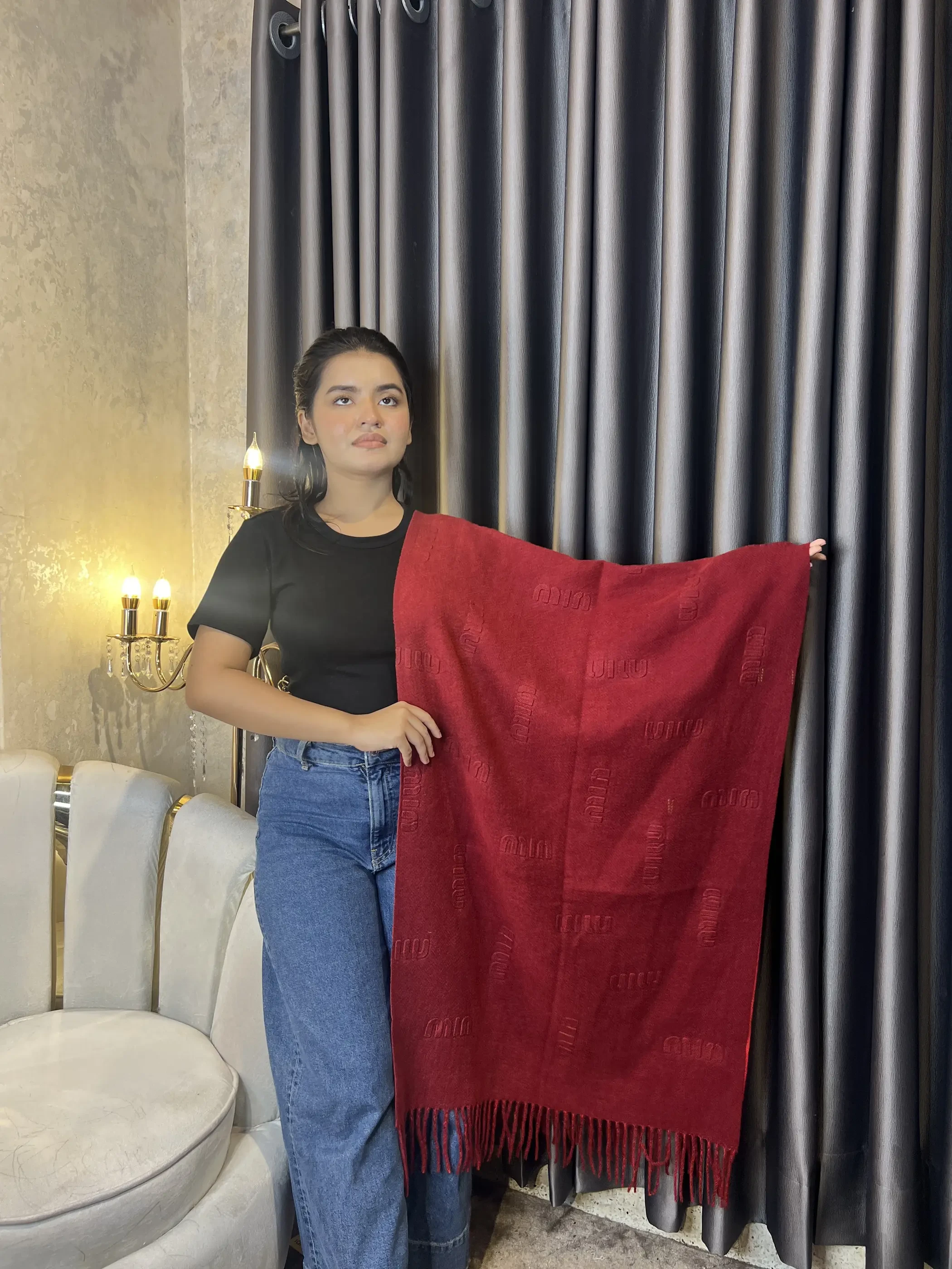 Winter Premium Shawl -MIN-001 (Red)