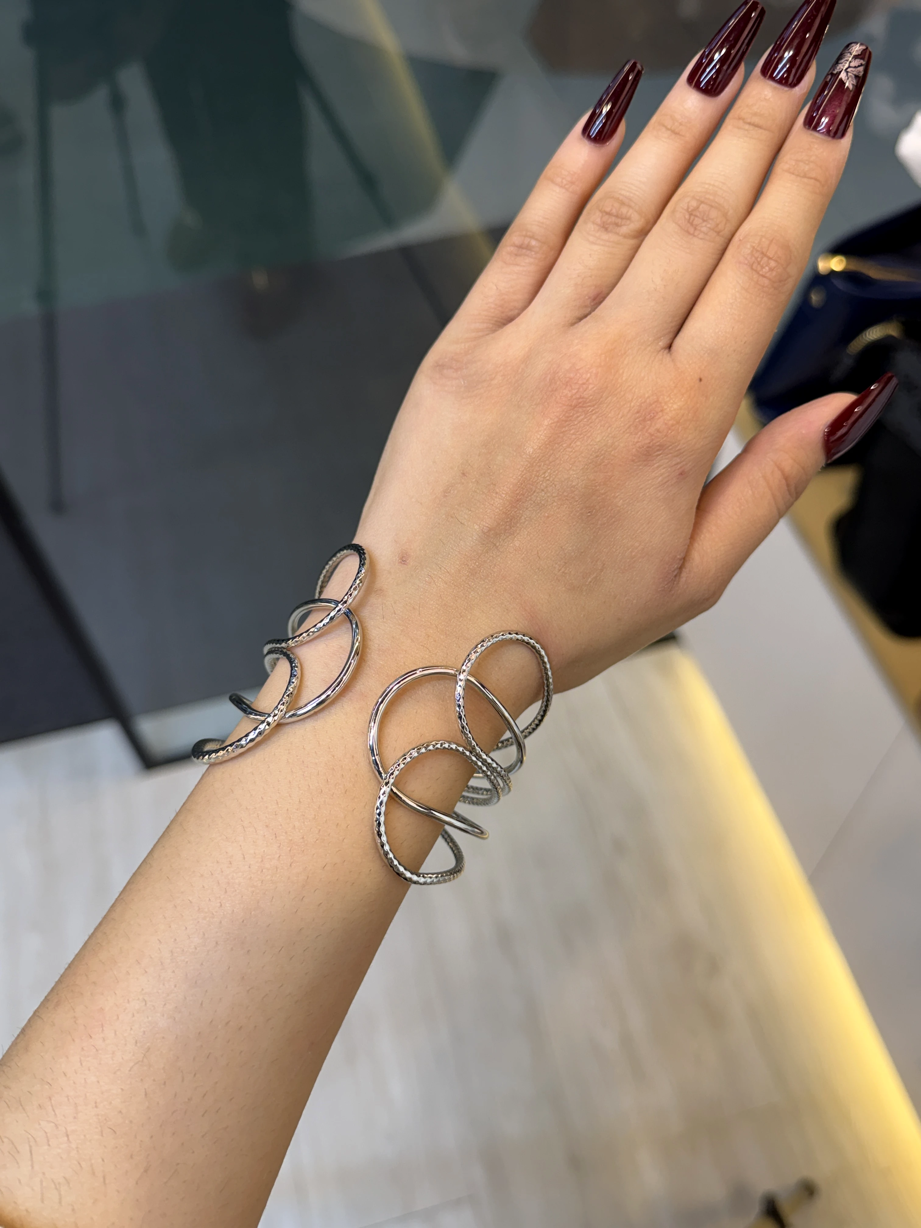 Exclusive Plated Handcuff Bangles - 9111242K111 (Silver)