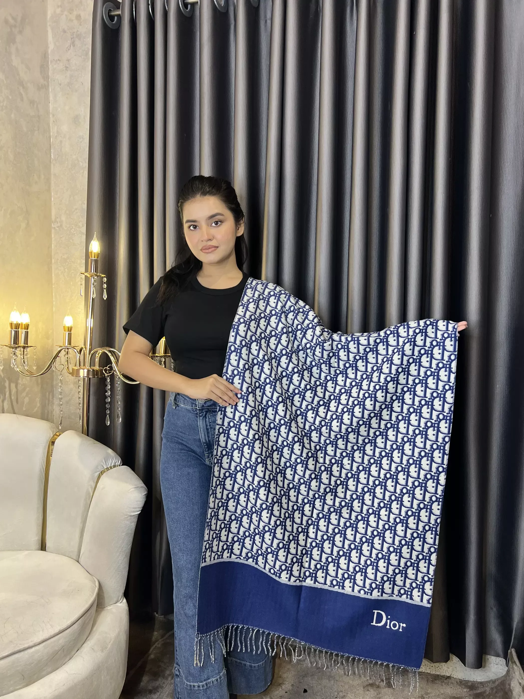 Winter Premium Shawl - CDR-001 (Blue)