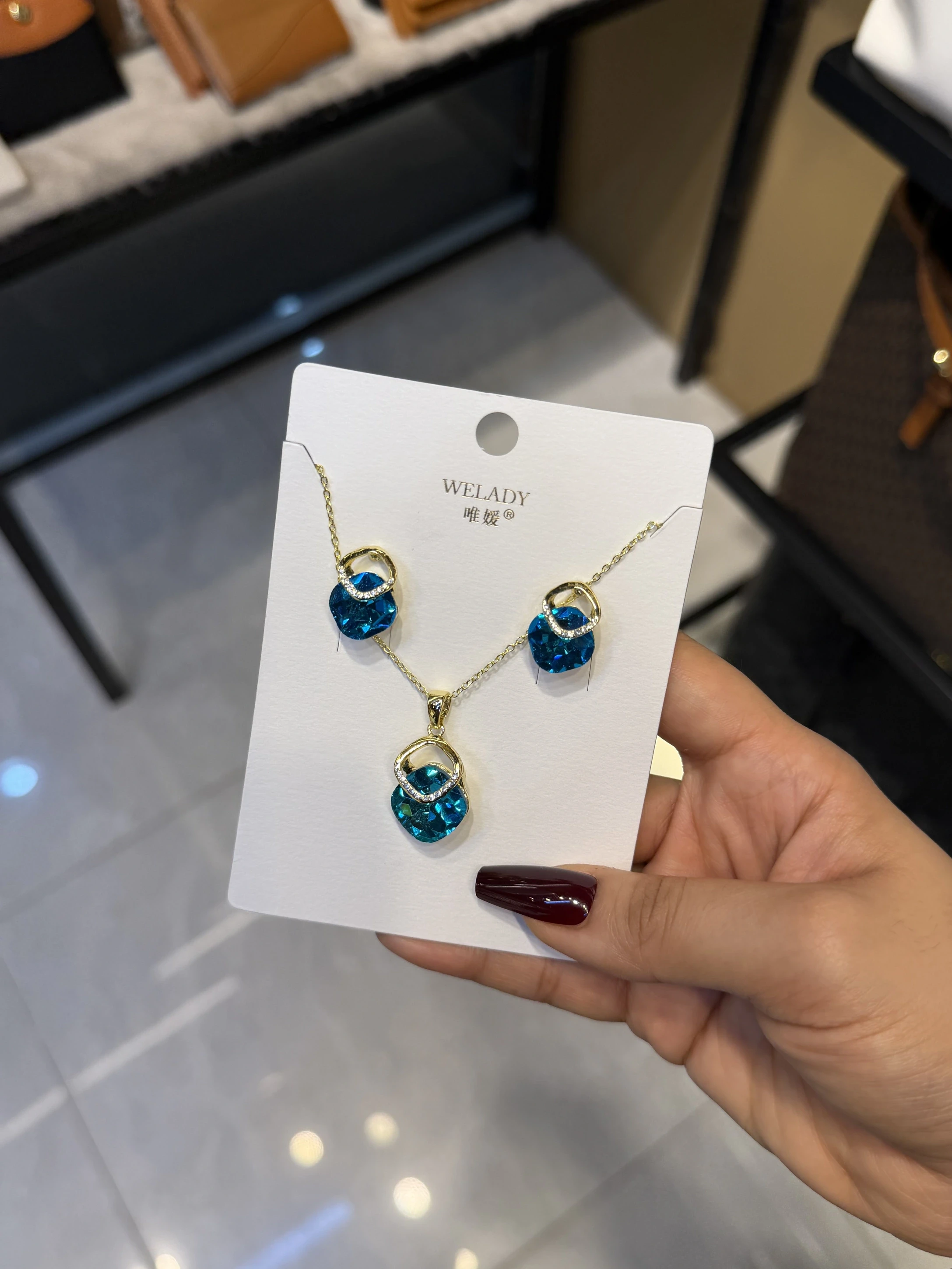 Exclusive Necklace Set – NKS-14 (Ocean Blue)