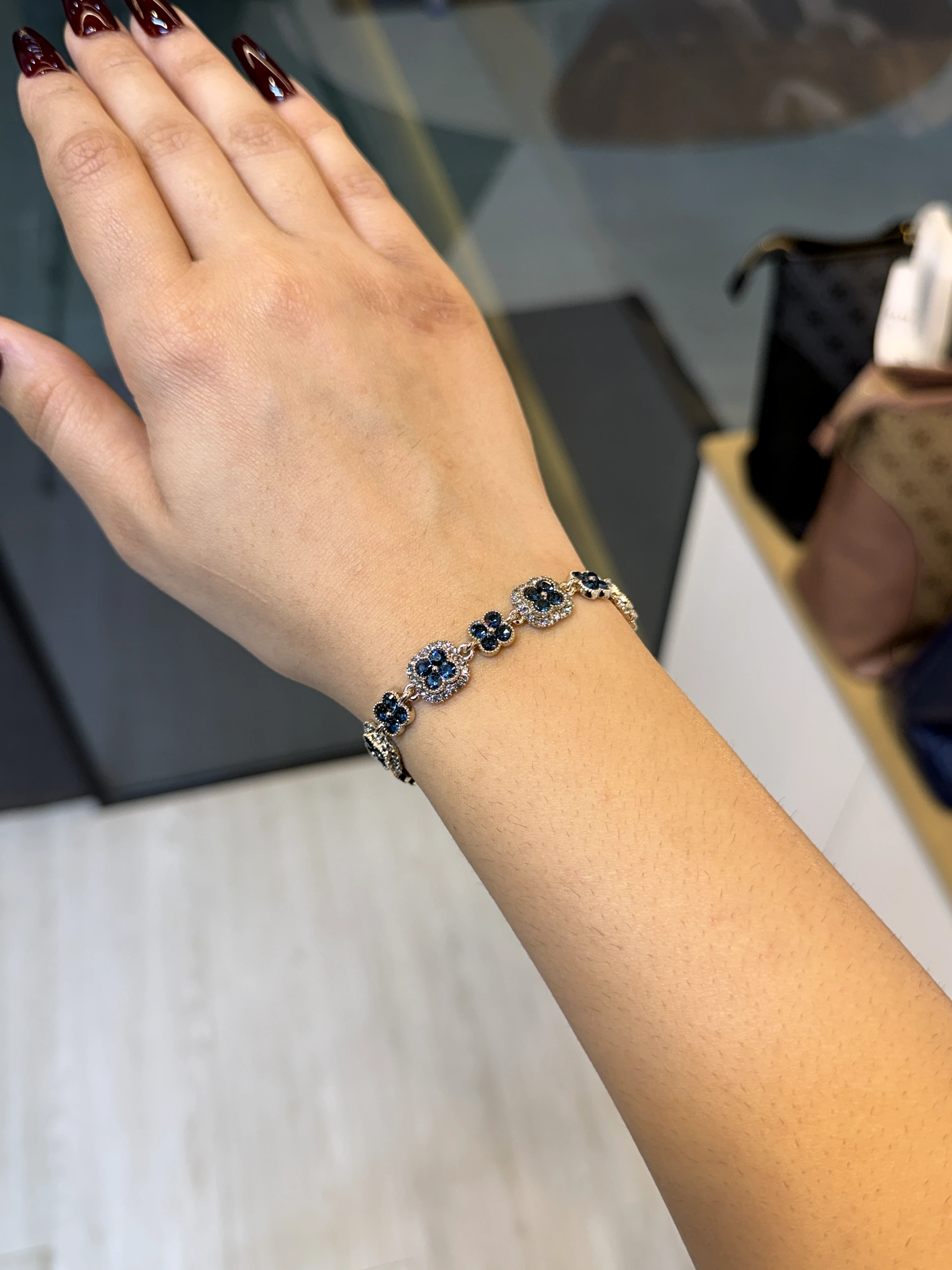 Premium Zircon Stone Bracelet - 9111301K083 (Blue)