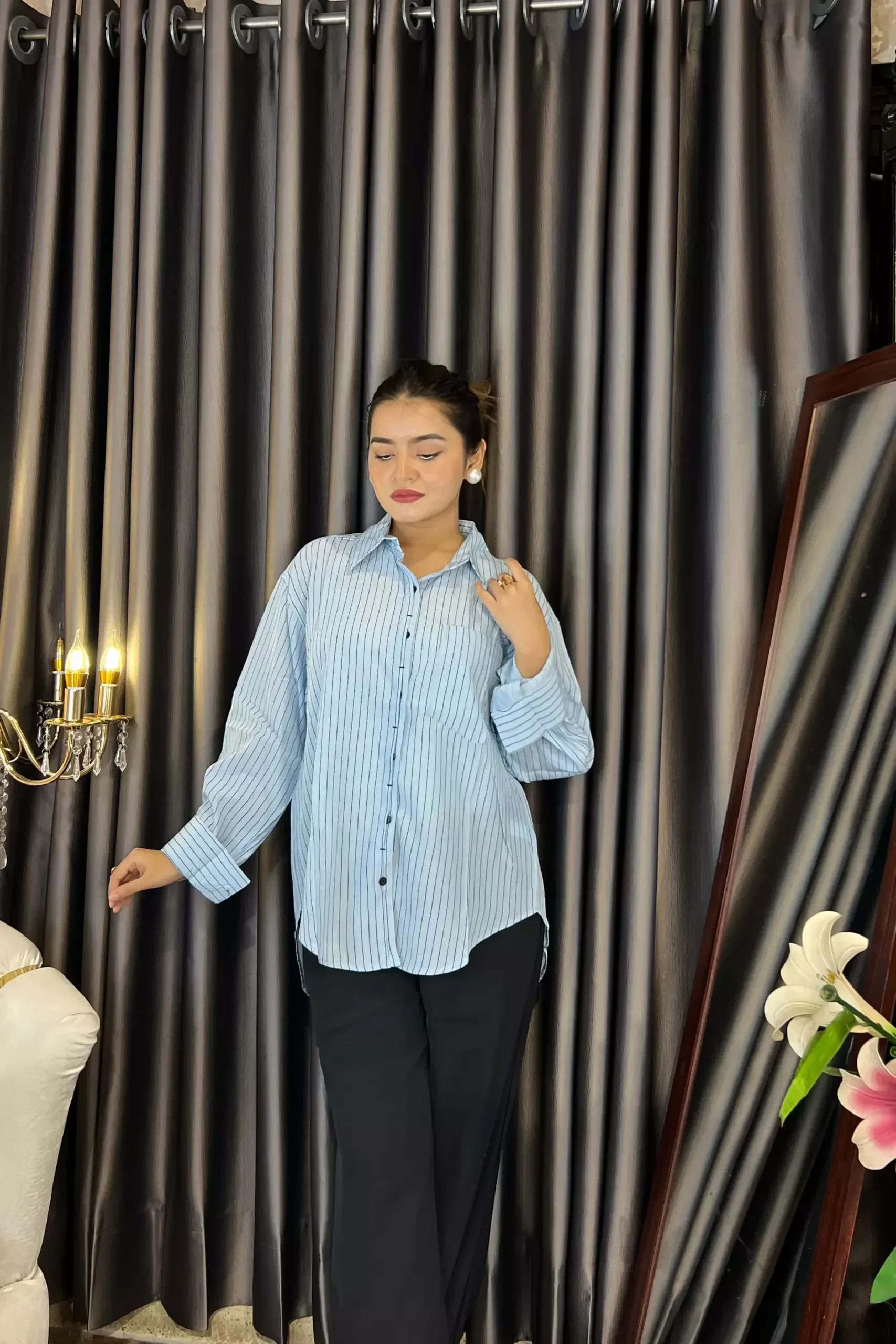 Korean Imported Shirts - 3687 (Sky)