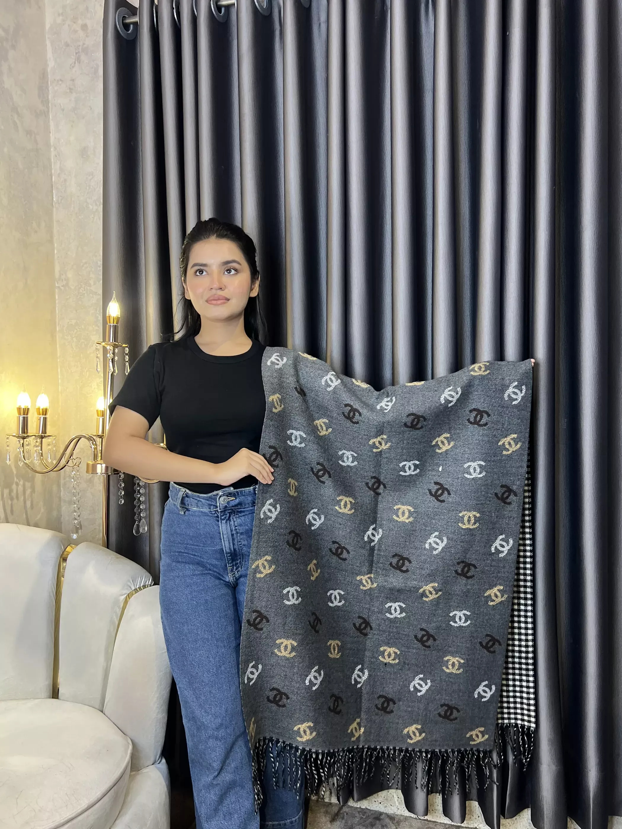 Winter Premium Shawl - CHN-003 (Ash)