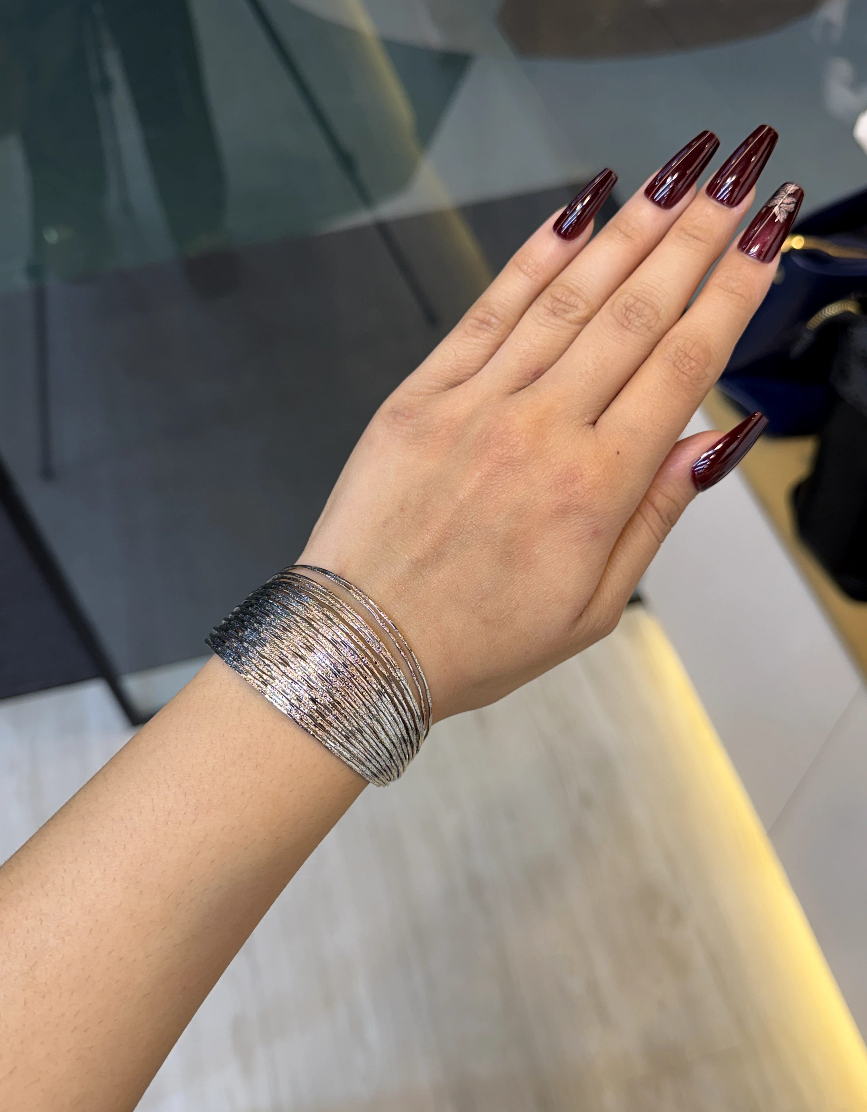 Exclusive Plated Handcuff Bangles - 9107662K111 (Silver)