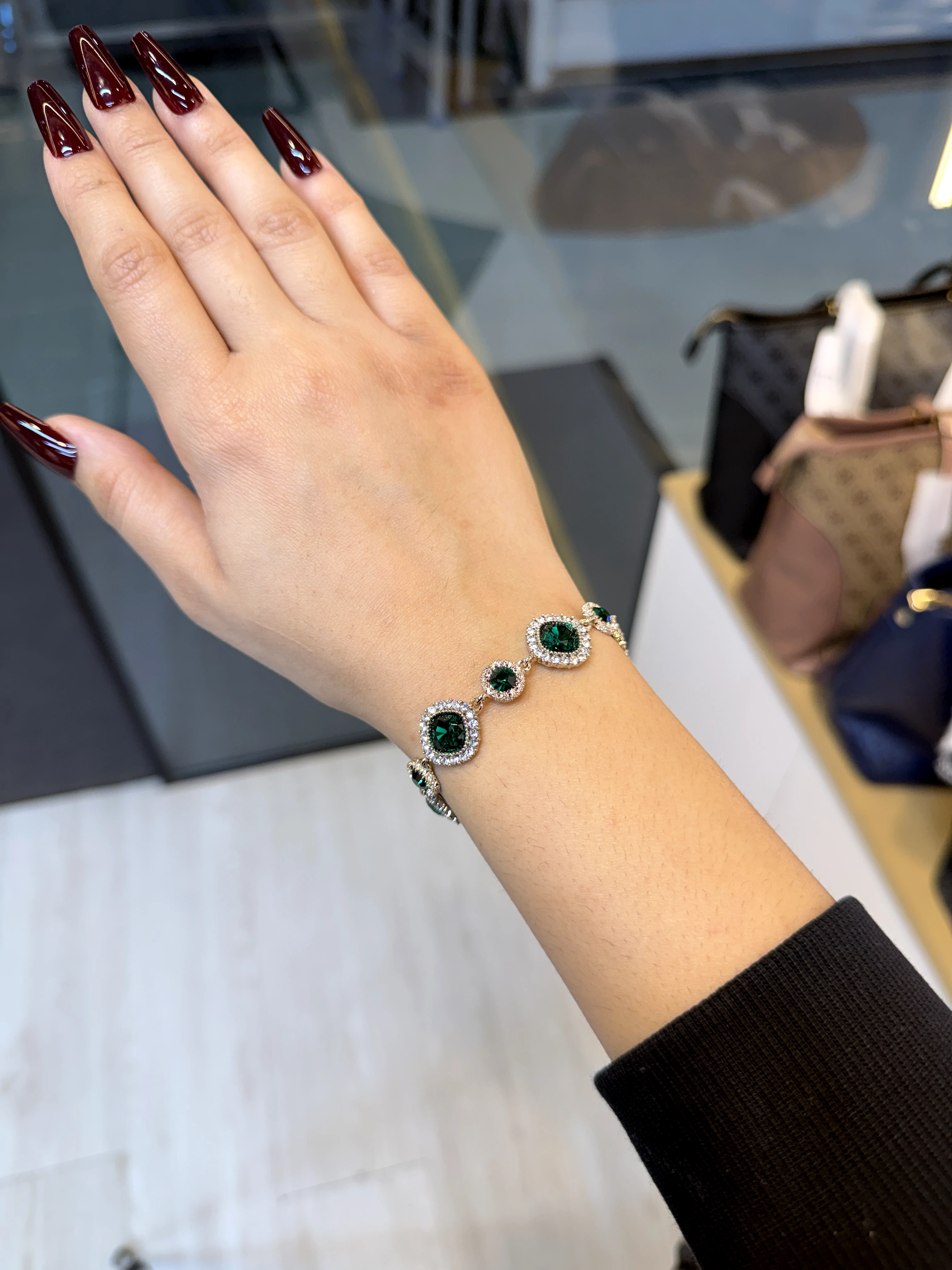 Exclusive Zircon Stone Bracelet - 9106595K089 (Emerald Green)