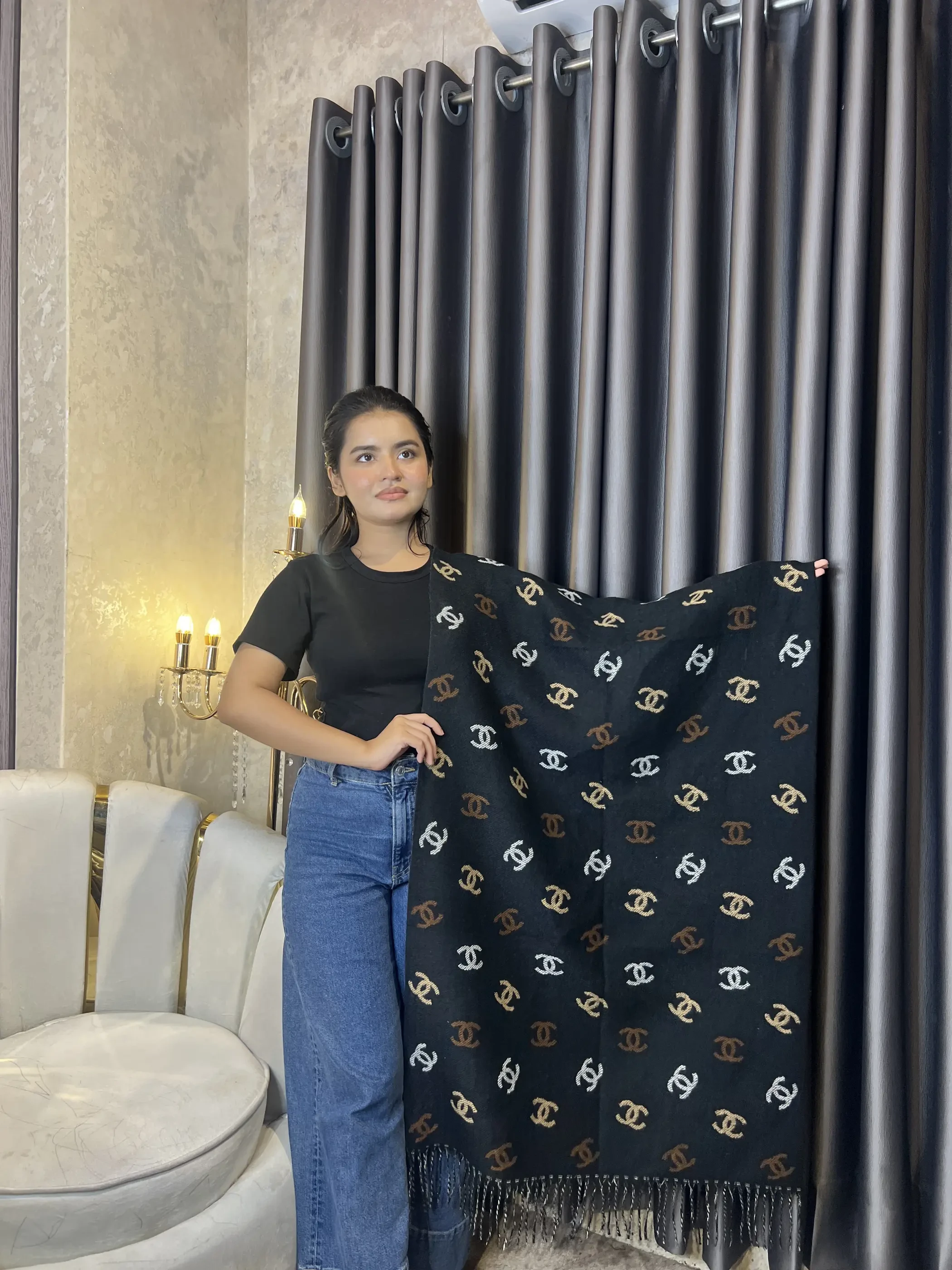 Winter Premium Shawl - CHN-003 (Black)