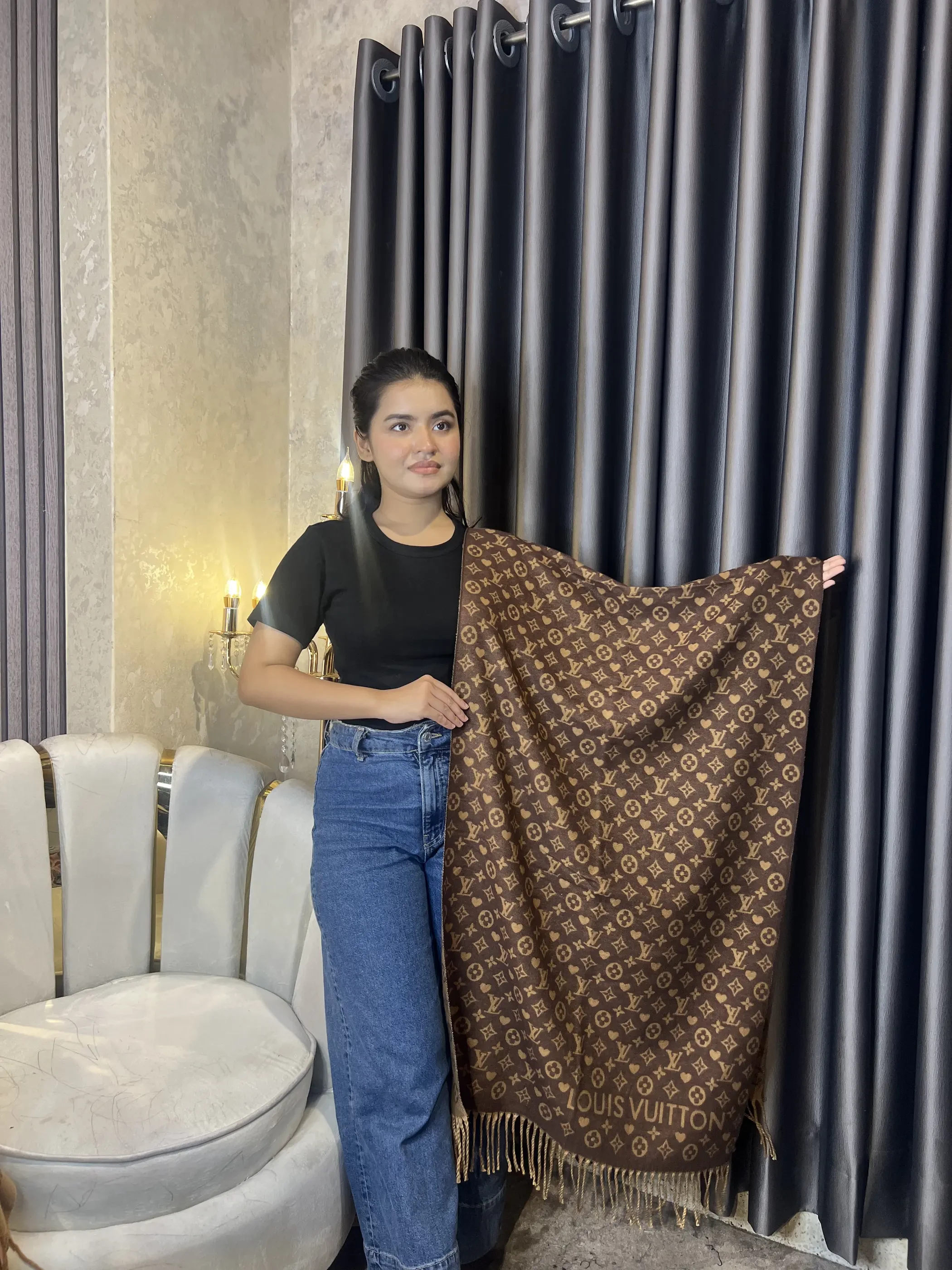 Winter Premium Shawl -LV-007 (Coffee)