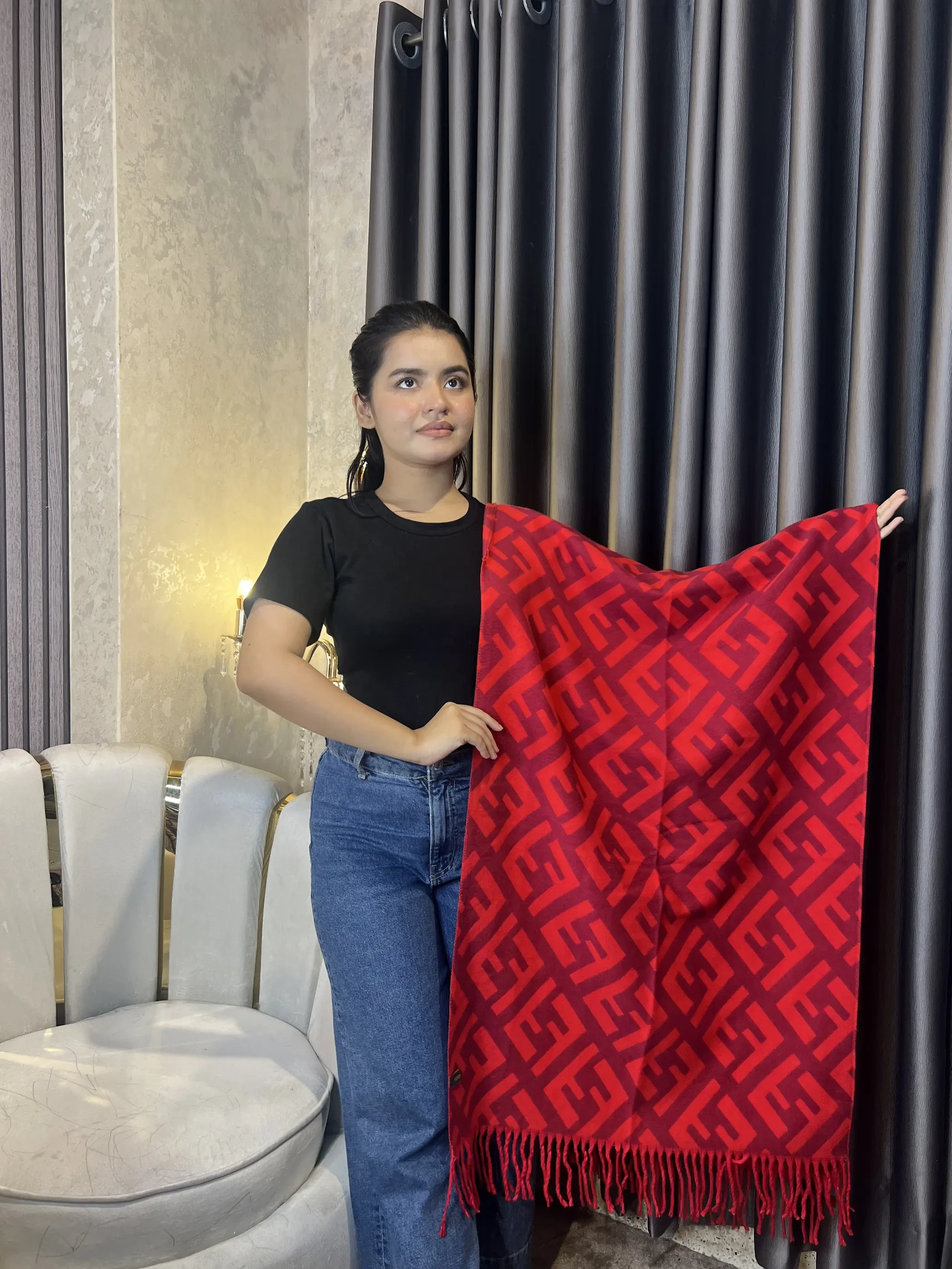 Winter Premium Shawl - FND-004 (Red)