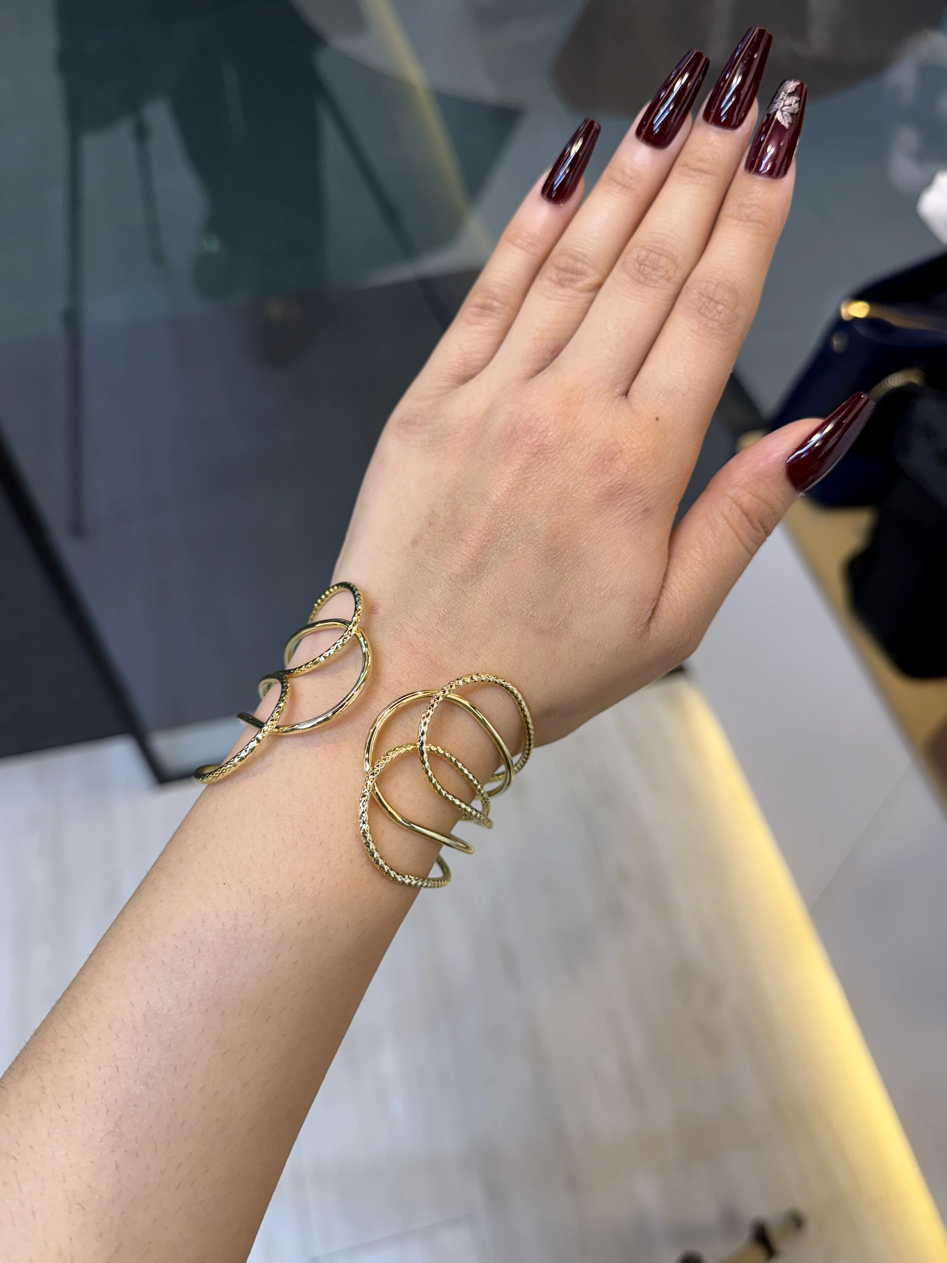 Exclusive Plated Handcuff Bangles - 9111242K071 (Golden)