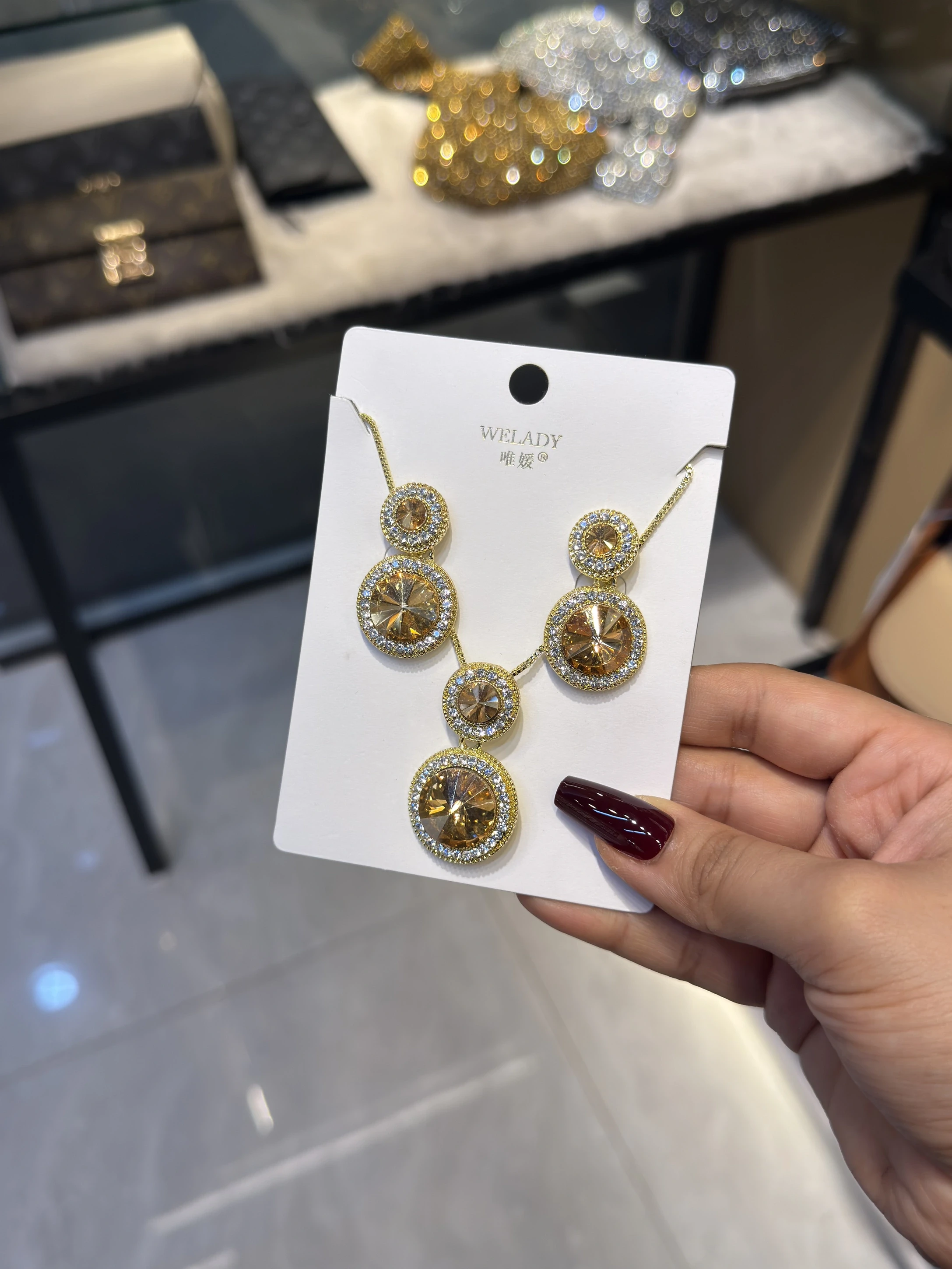 Exclusive Necklace Set – NKS-02 (Light Brown)