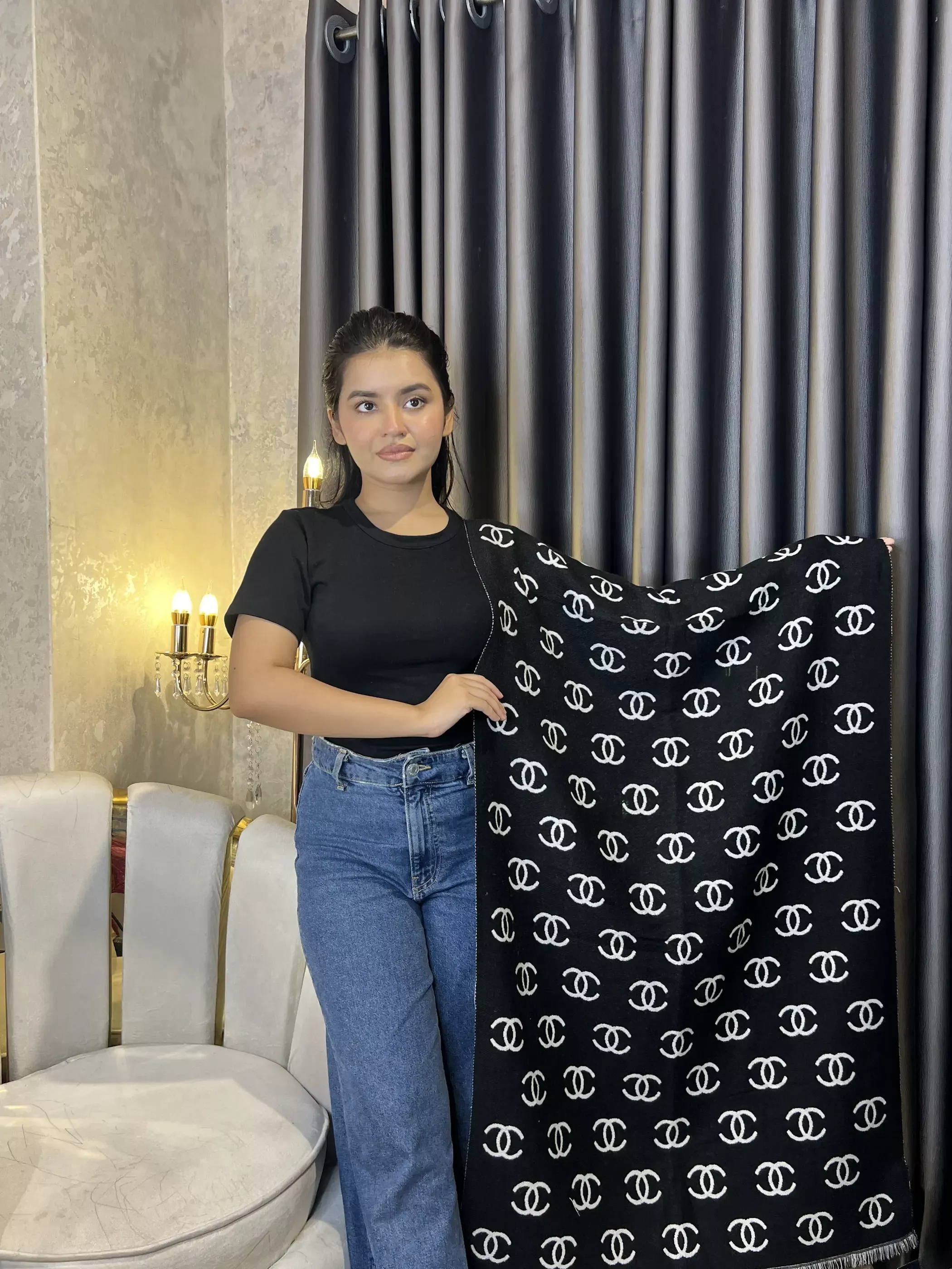 Winter Premium Shawl - CHN-006 (Black)