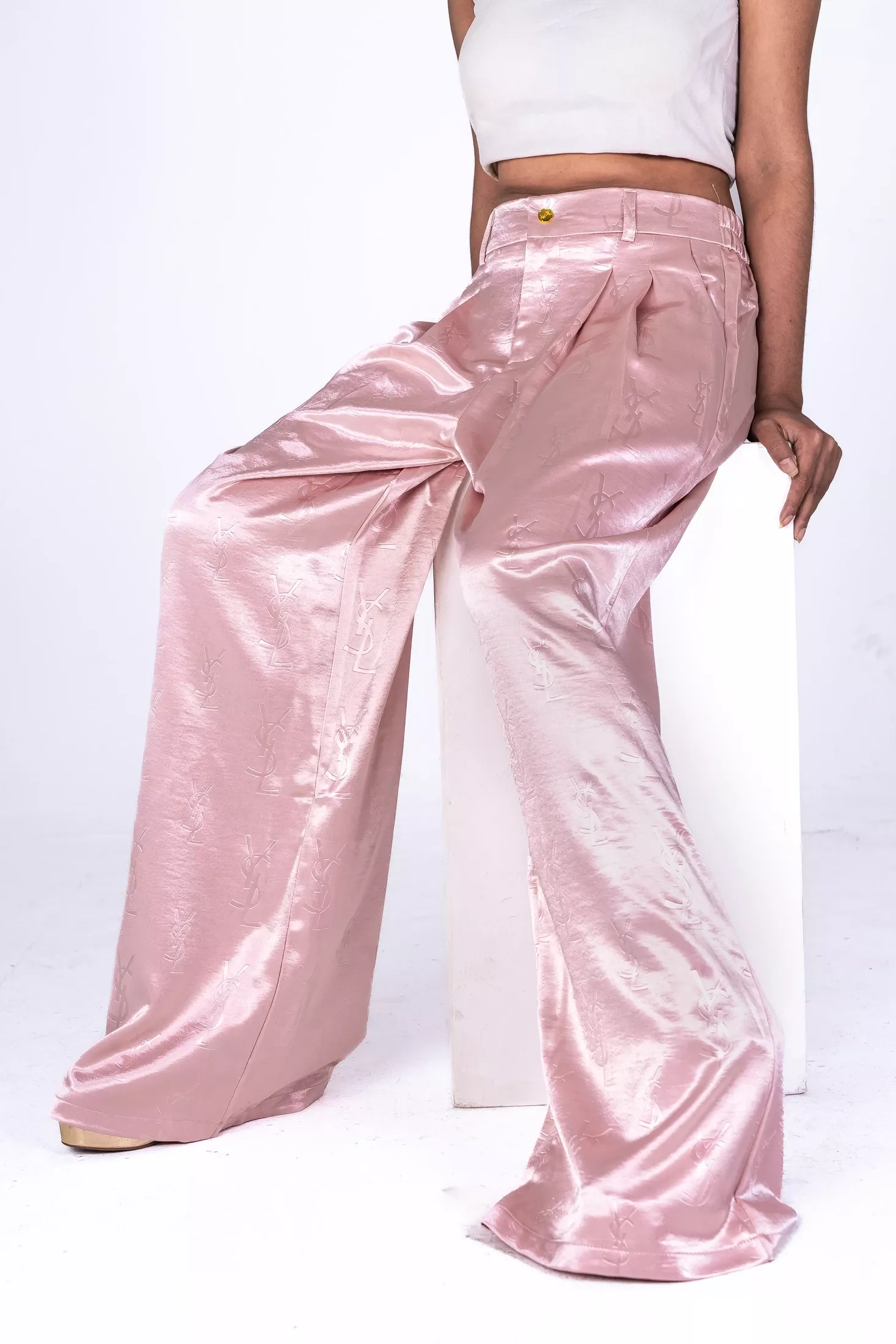 Imported Wide-Leg Palazzo Pant - 558-2 (Pink)