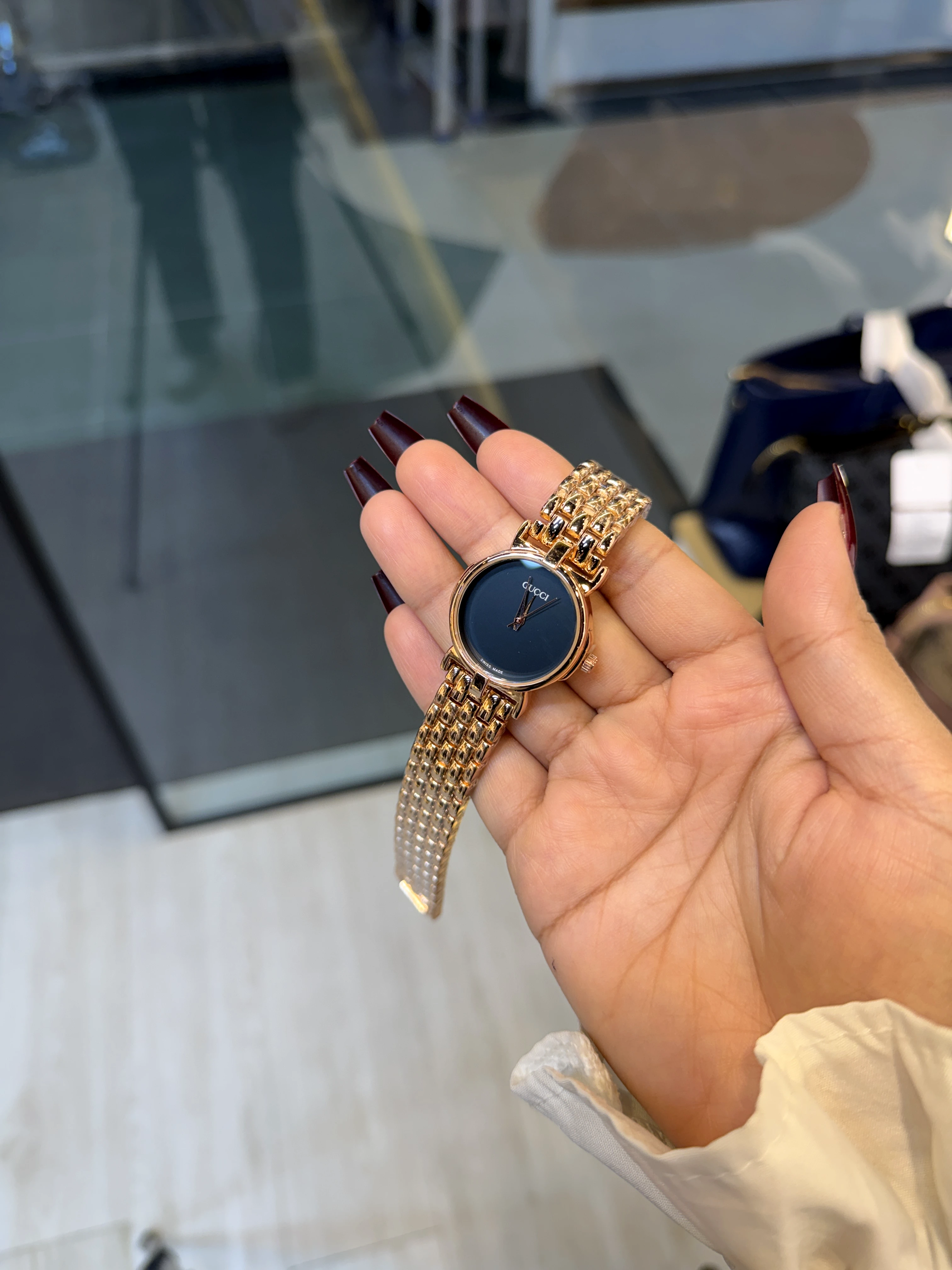 Premium Stainless Steel Watch GG-006 (Rose/Black)