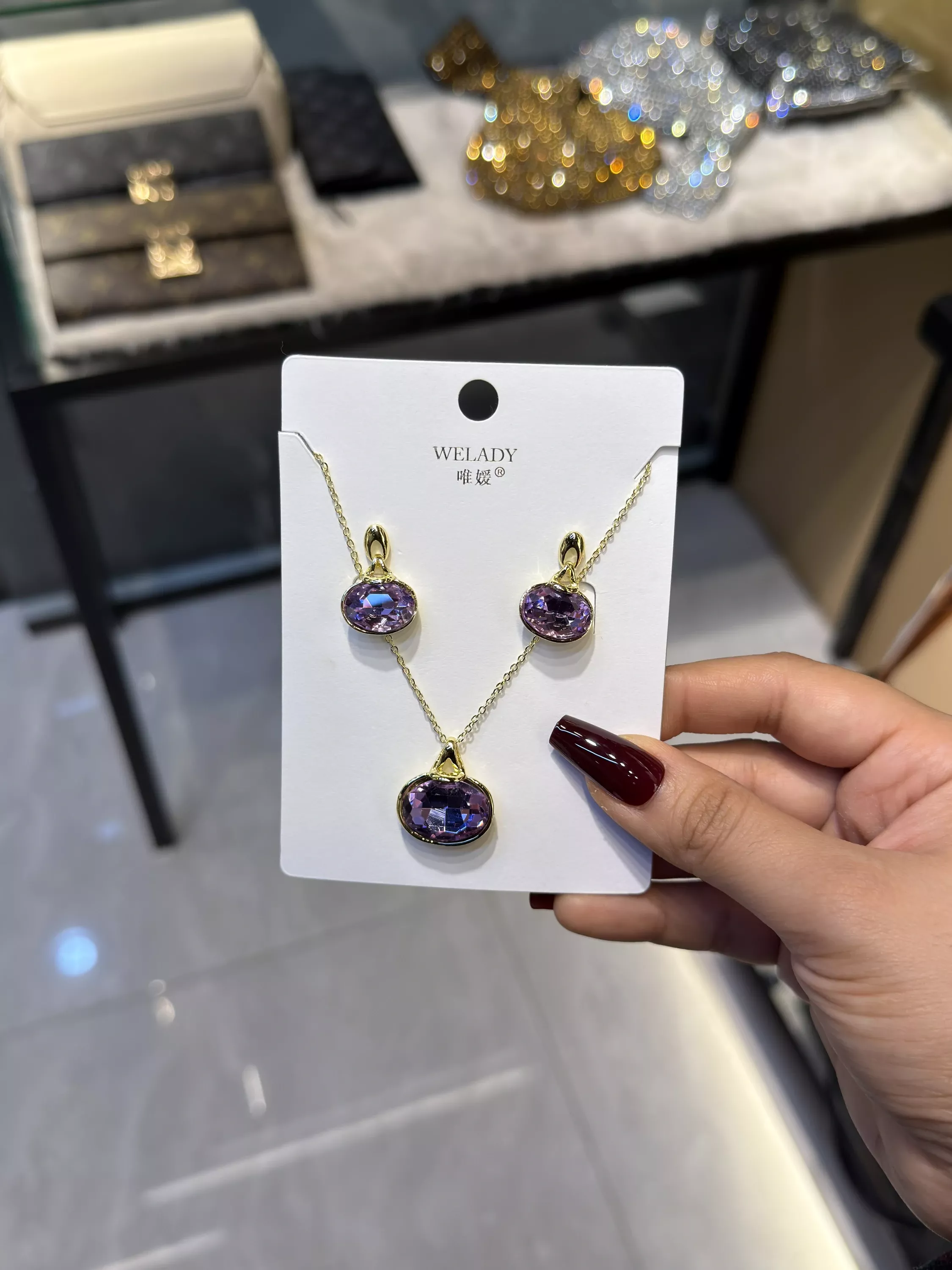Exclusive Necklace Set – NKS-40 (Purple)
