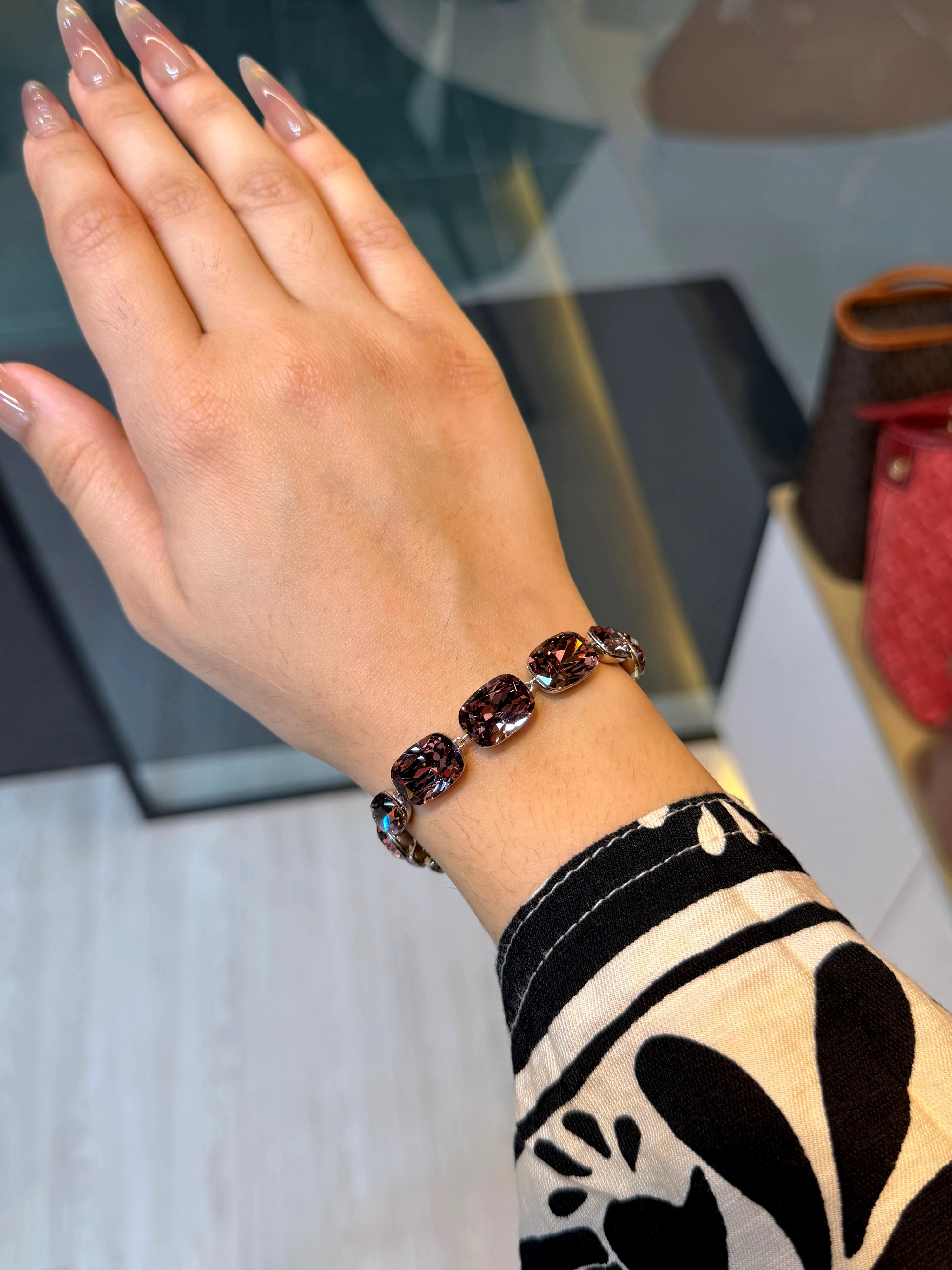 Premium Zircon Stone Bracelet - 9110823K019 (Purple)