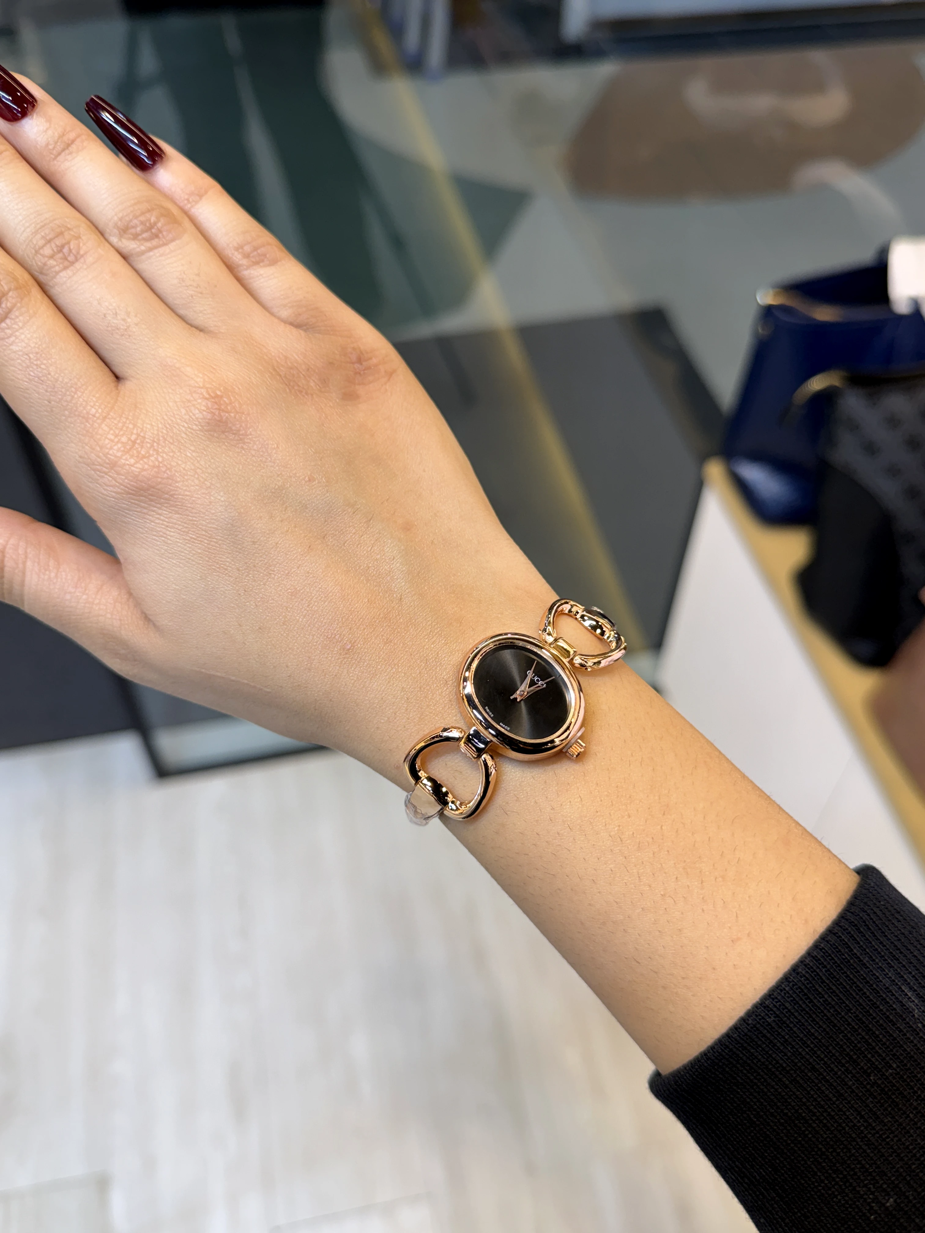 Premium Stainless Steel Watch GG-007 (Black/Rose)