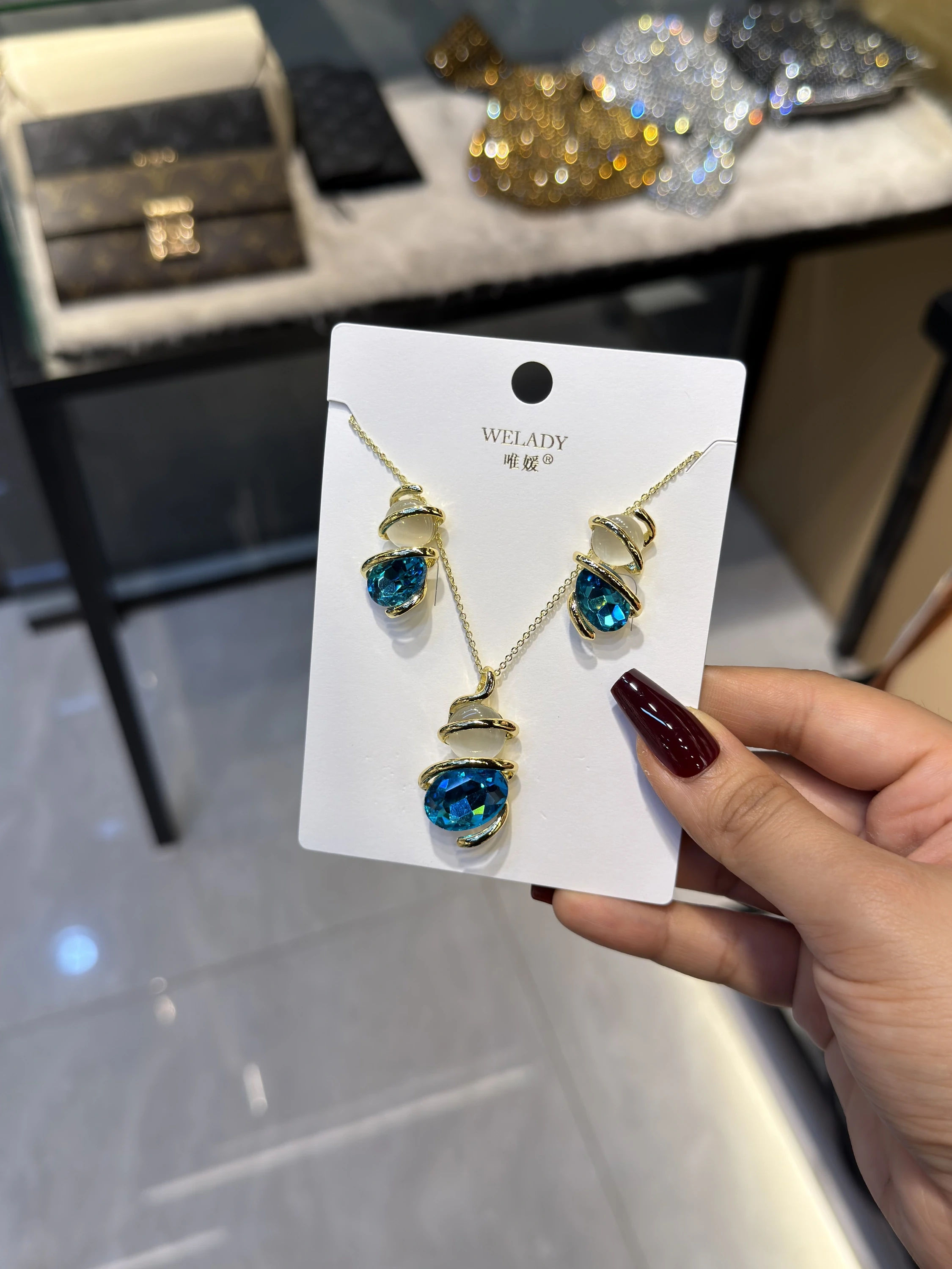 Exclusive Necklace Set – NKS-34 (Ocean Blue)