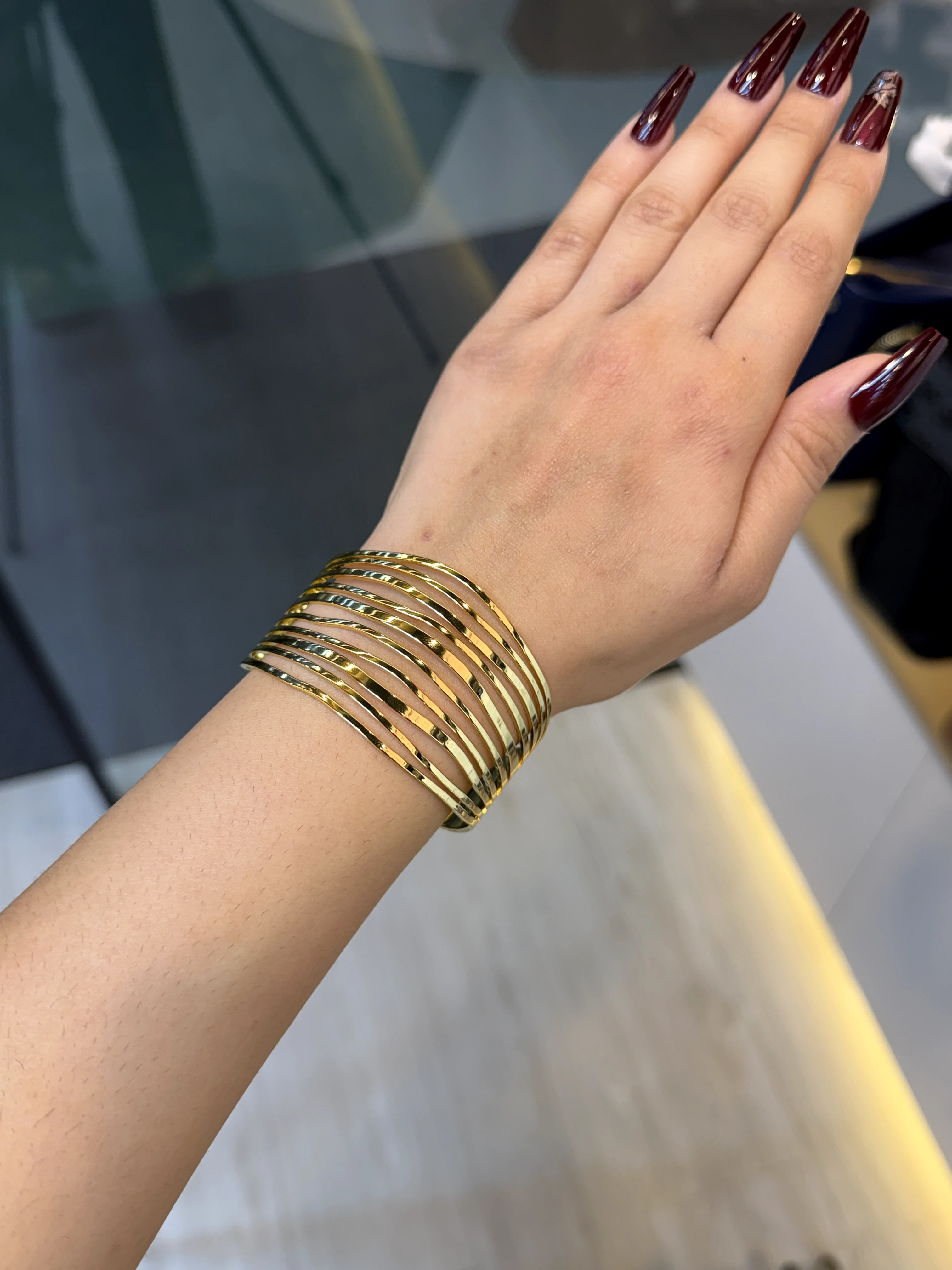 Exclusive Plated Handcuff Bangles - 9111130K012 (Golden)