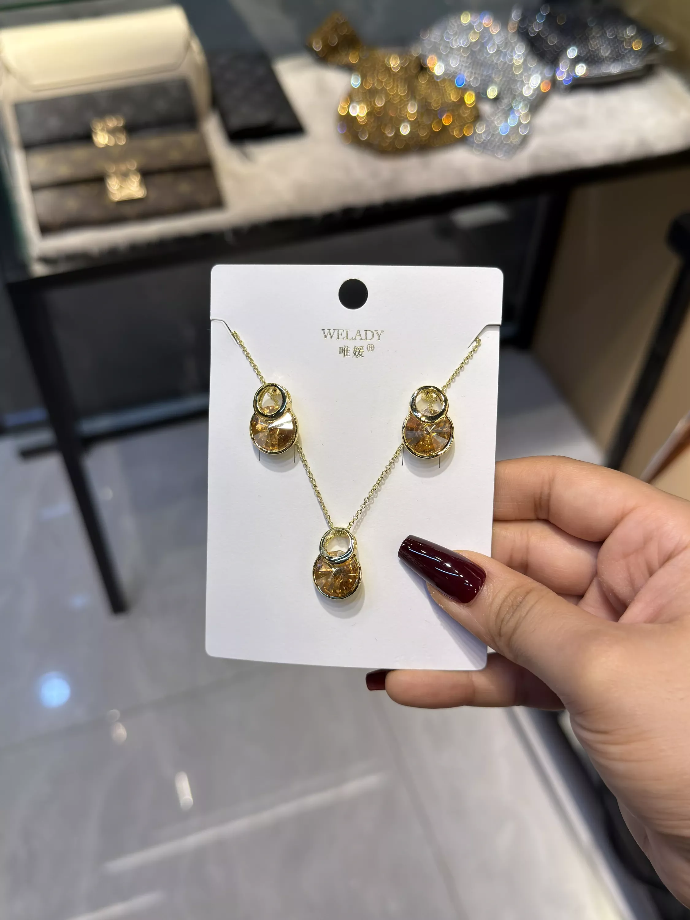 Exclusive Necklace Set – NKS-48 (Light Brown)