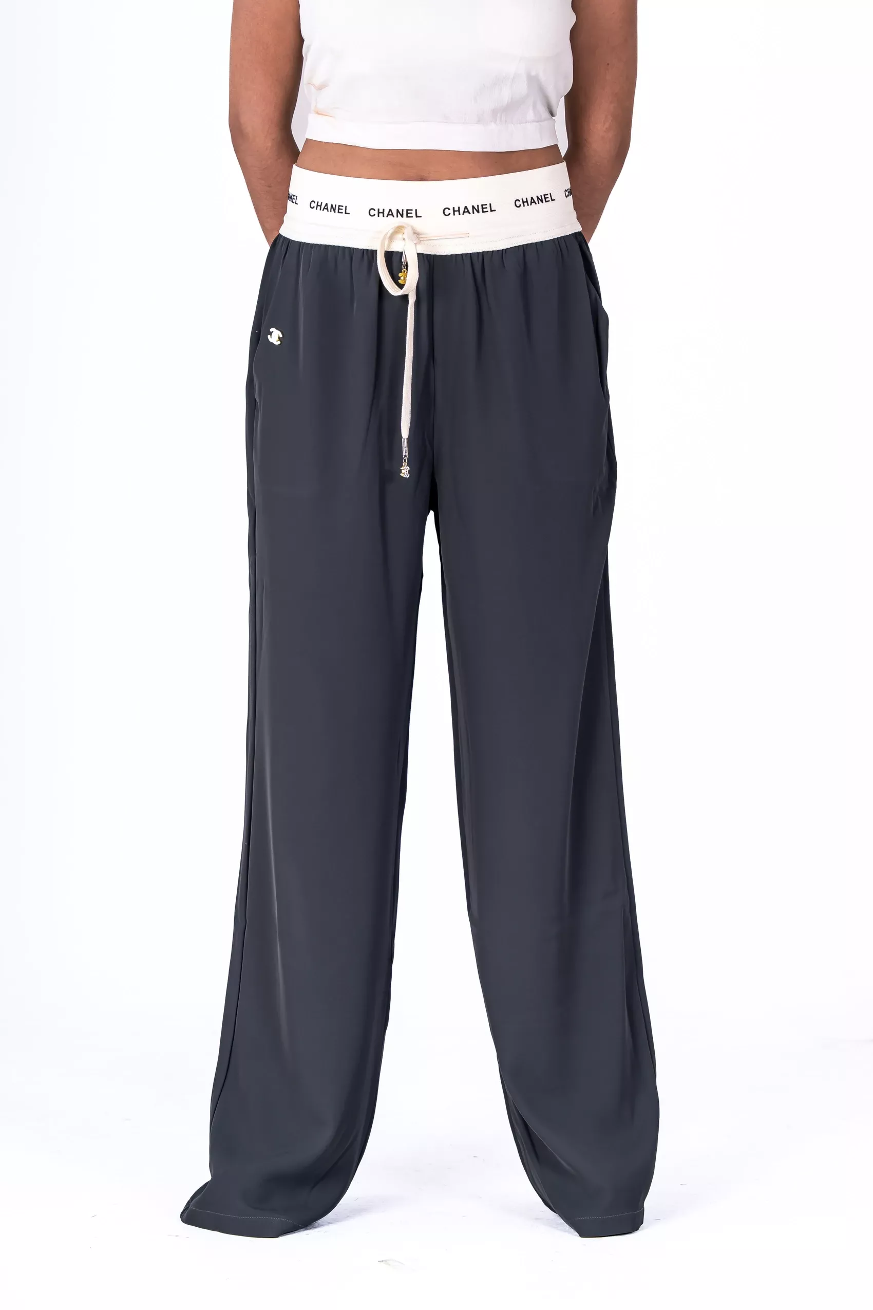 Imported Wide Belt Pant - 2278 (Gray)