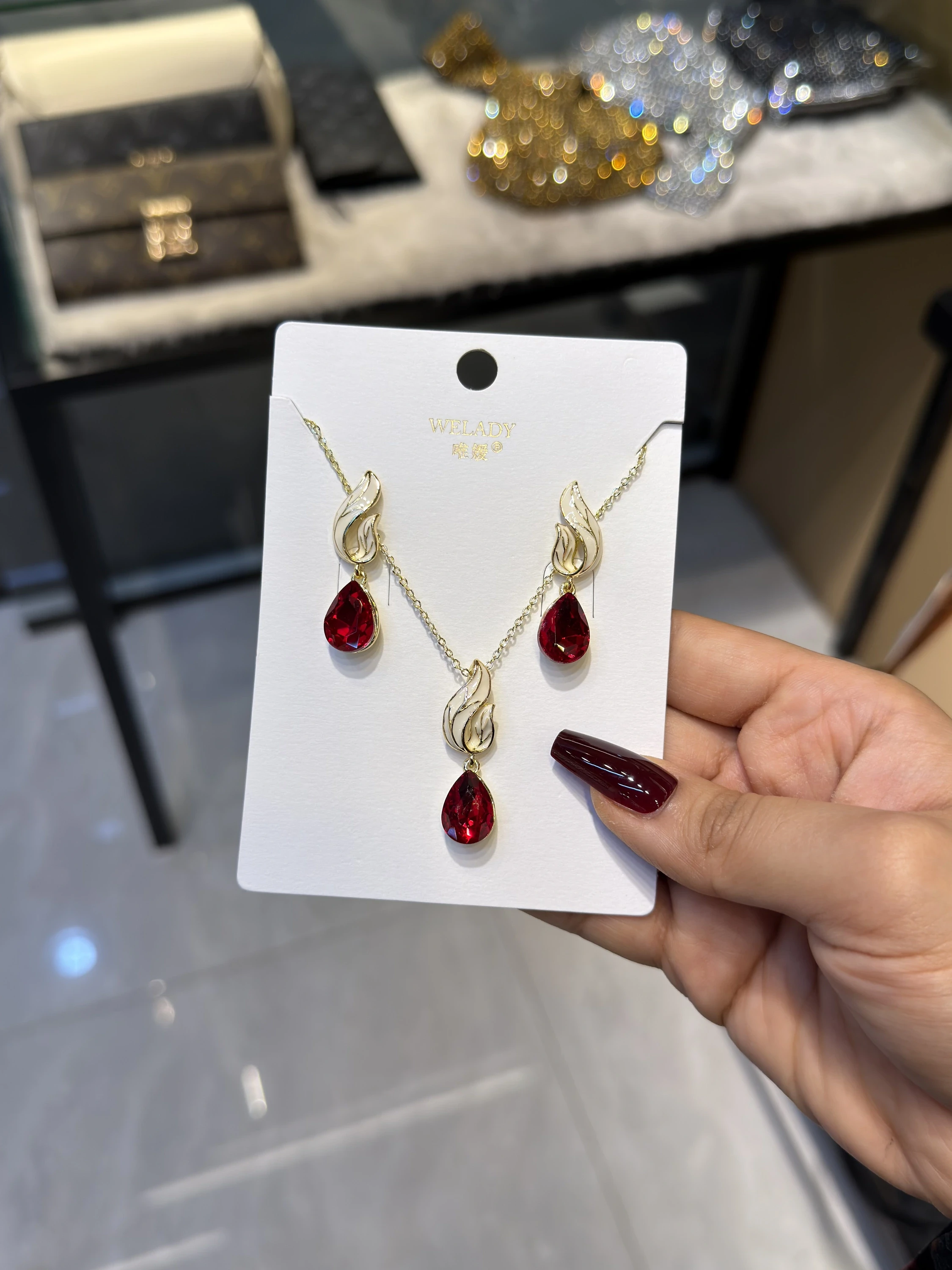 Exclusive Necklace Set – NKS-37 (Red)