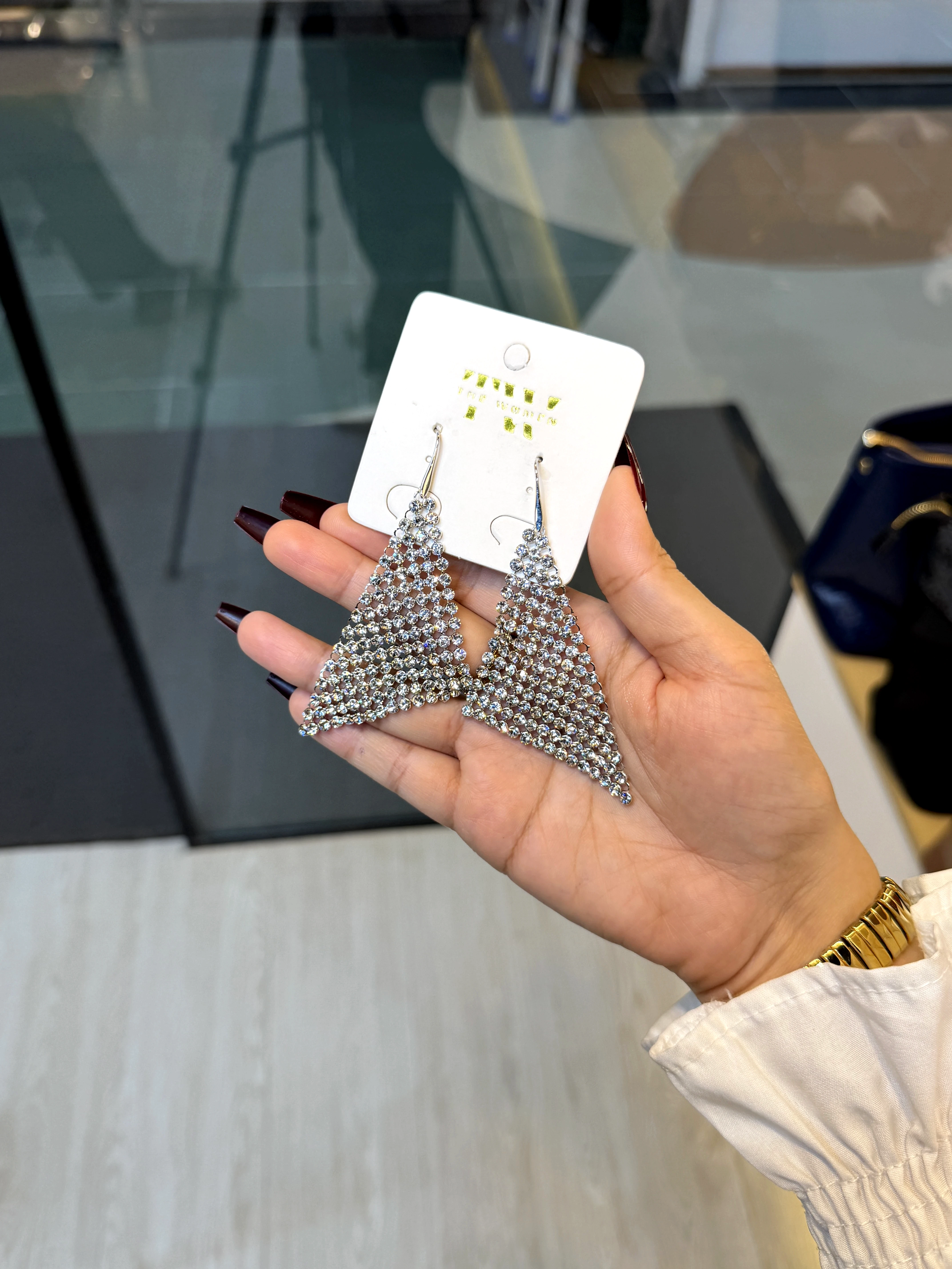 Exclusive Stone Earring - 1147976K516 (Silver)