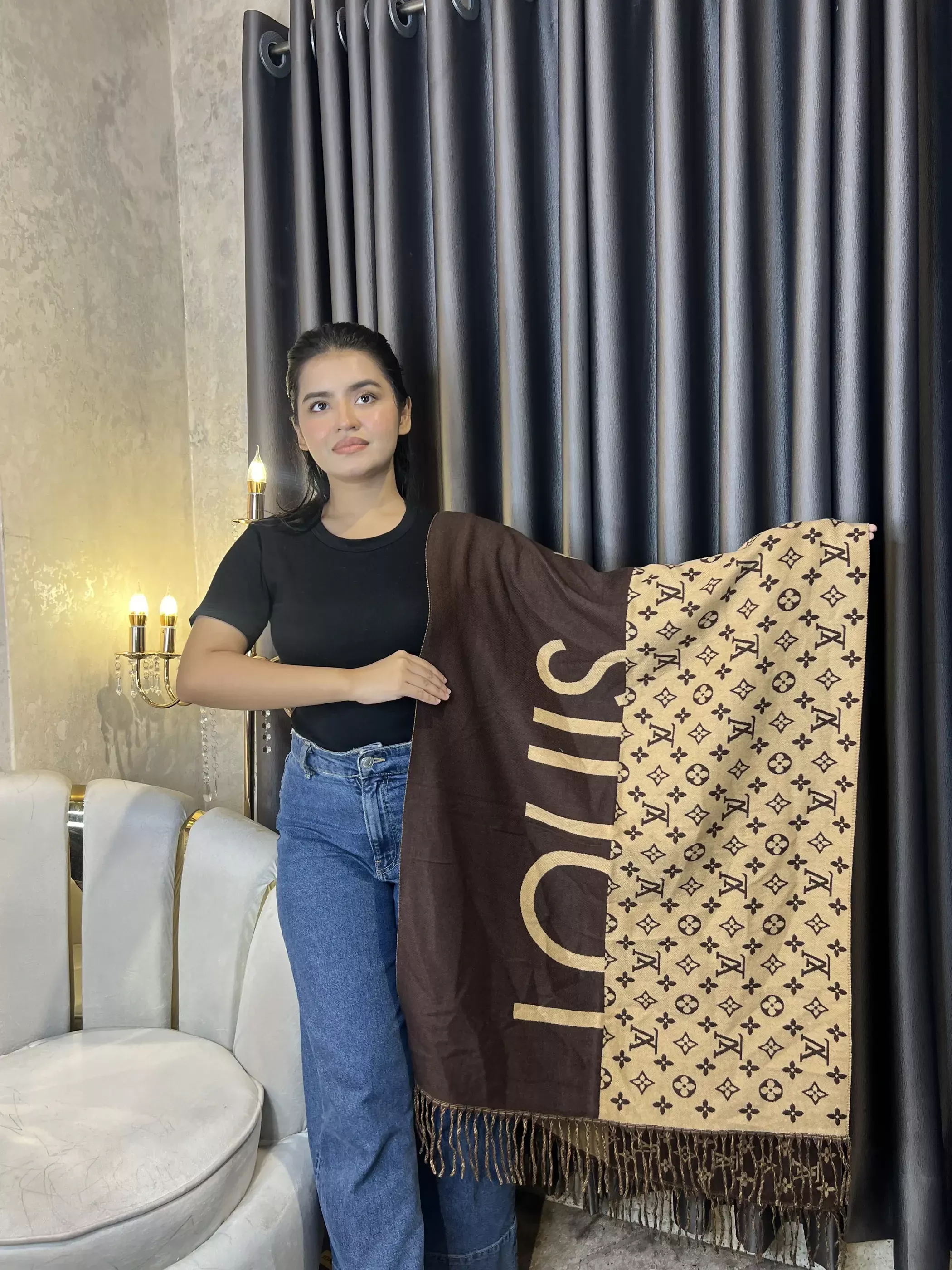 Winter Premium Shawl -LV-012 (Brown)