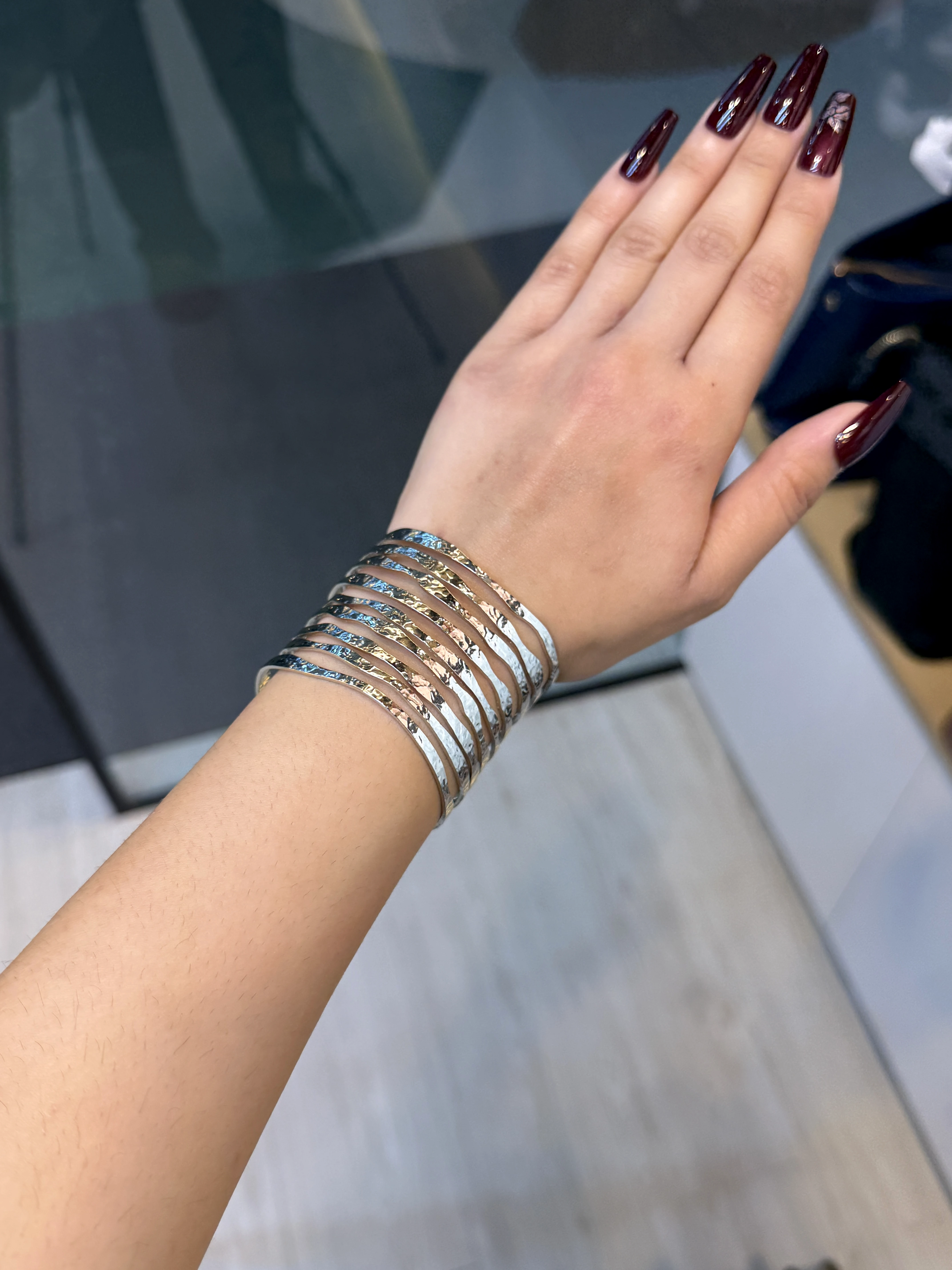 Exclusive Plated Handcuff Bangles - 9110366K111 (Silver)