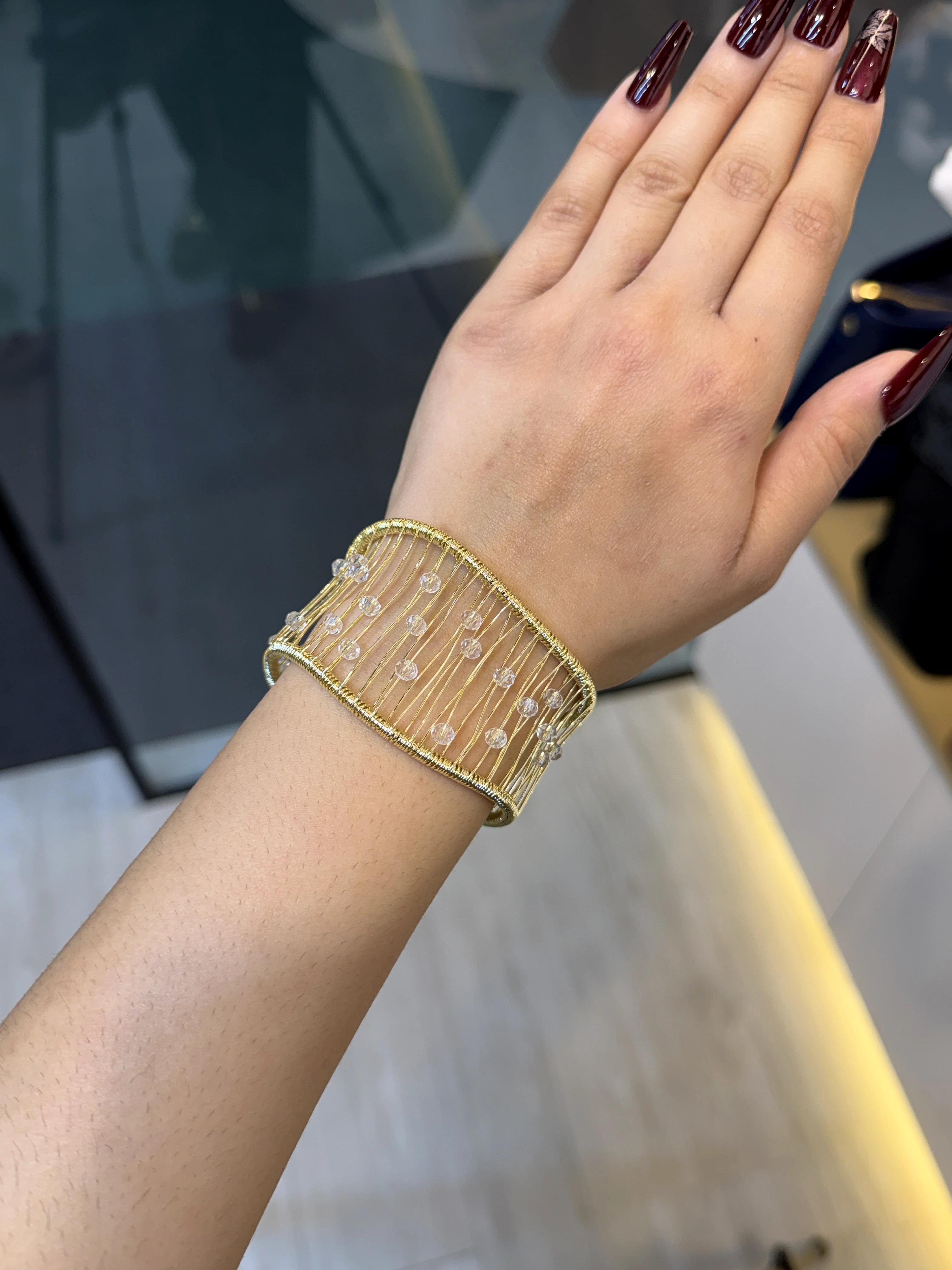 Exclusive Plated Handcuff Bangles - 9111158K071 (Golden)