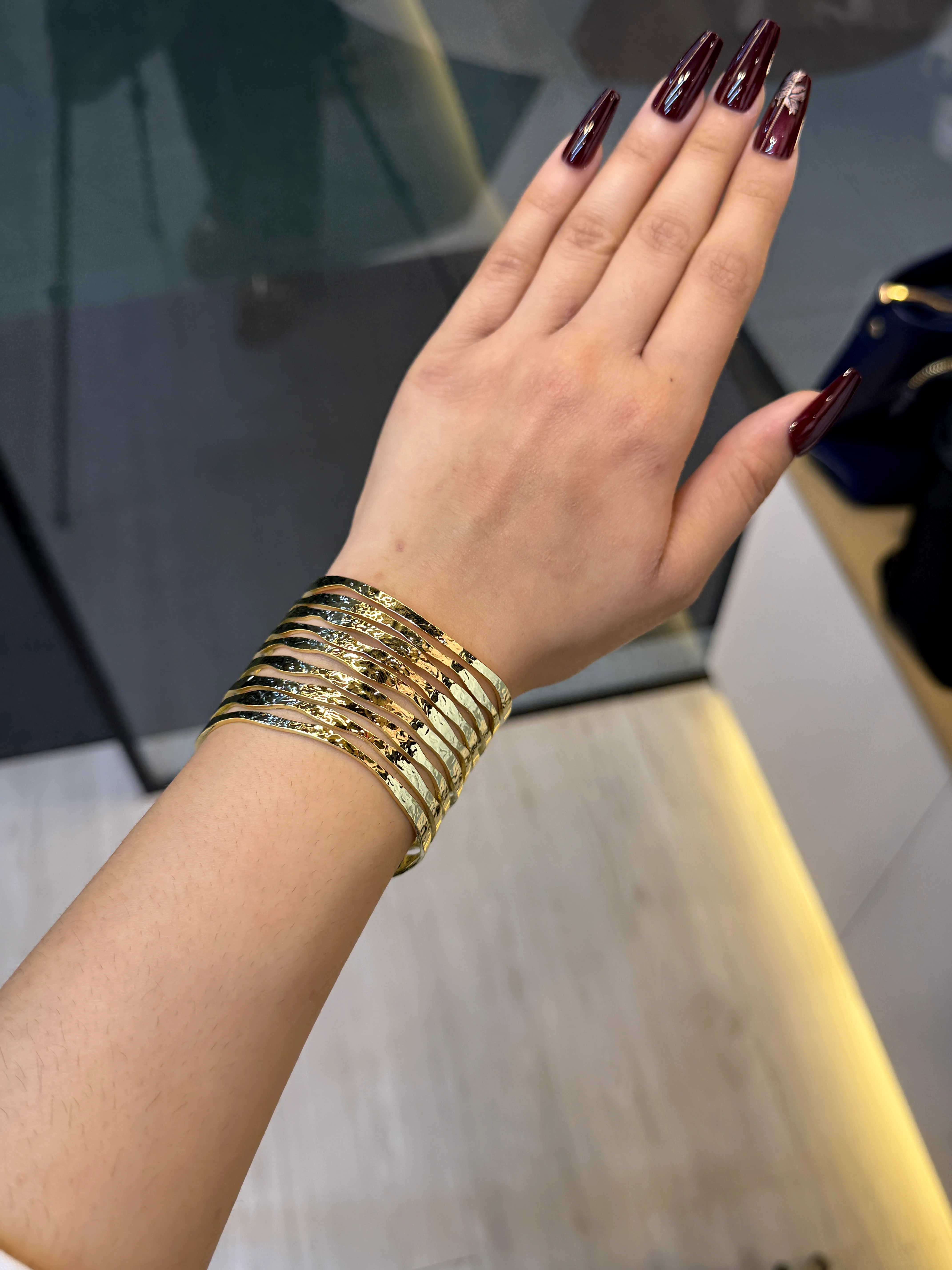 Exclusive Plated Handcuff Bangles - 9110366K071 (Golden)