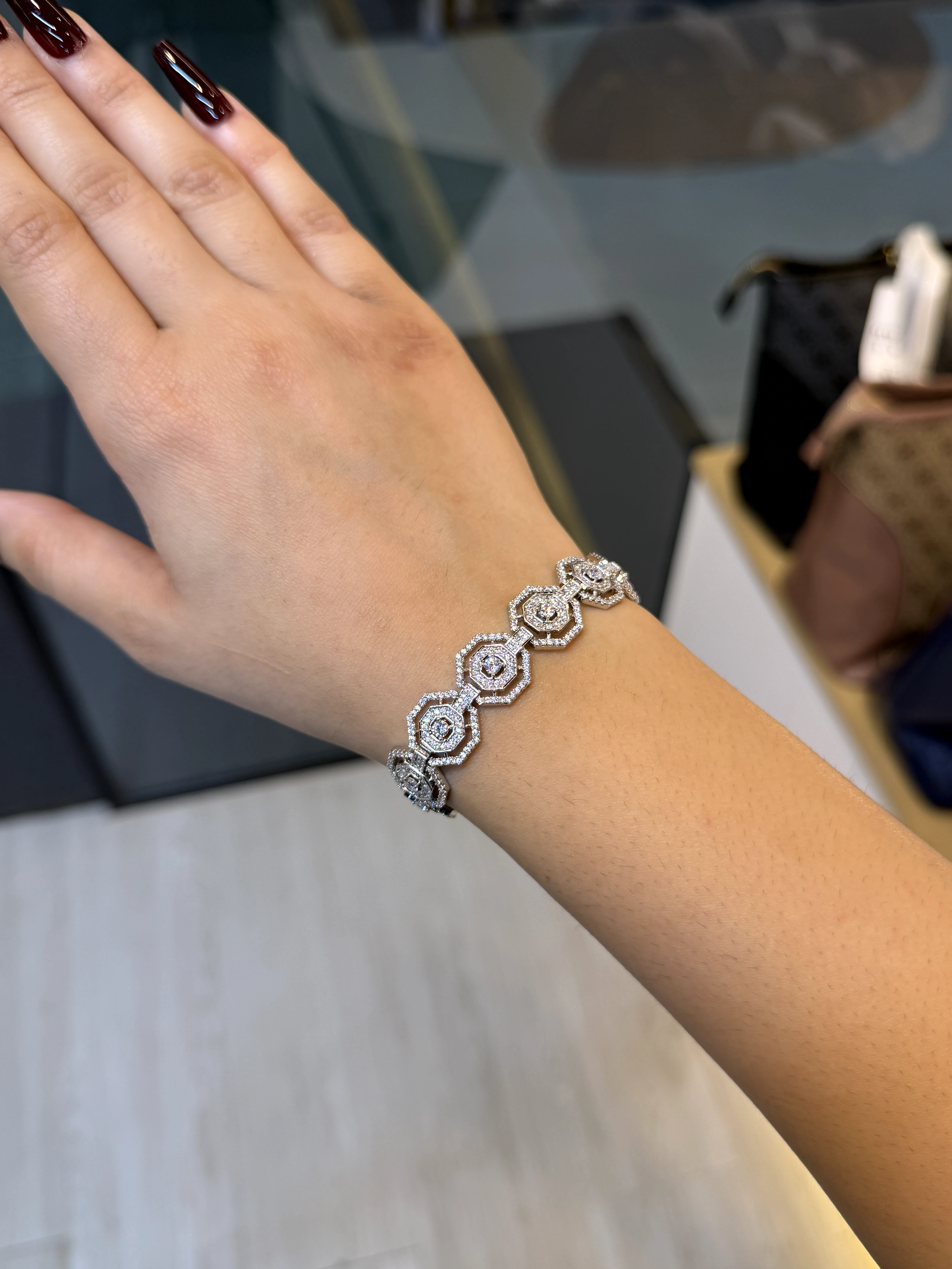 Exclusive Zircon Stone Bracelet - 9212912K811 (Silver)