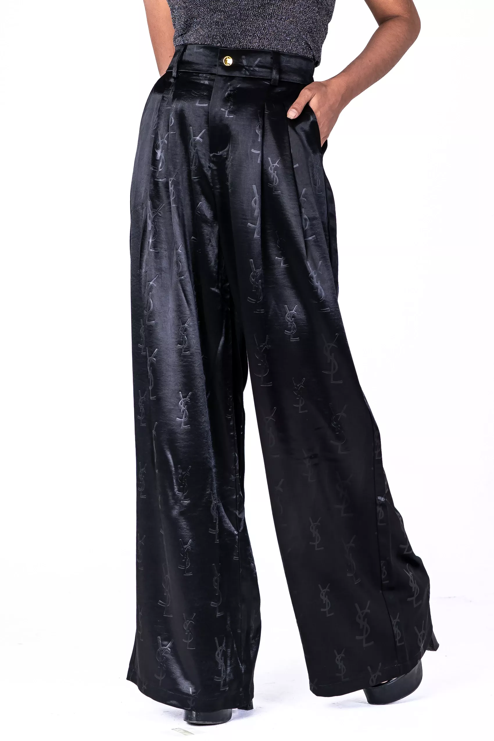 Imported Wide-Leg Palazzo Pant - 558-2 (Black)