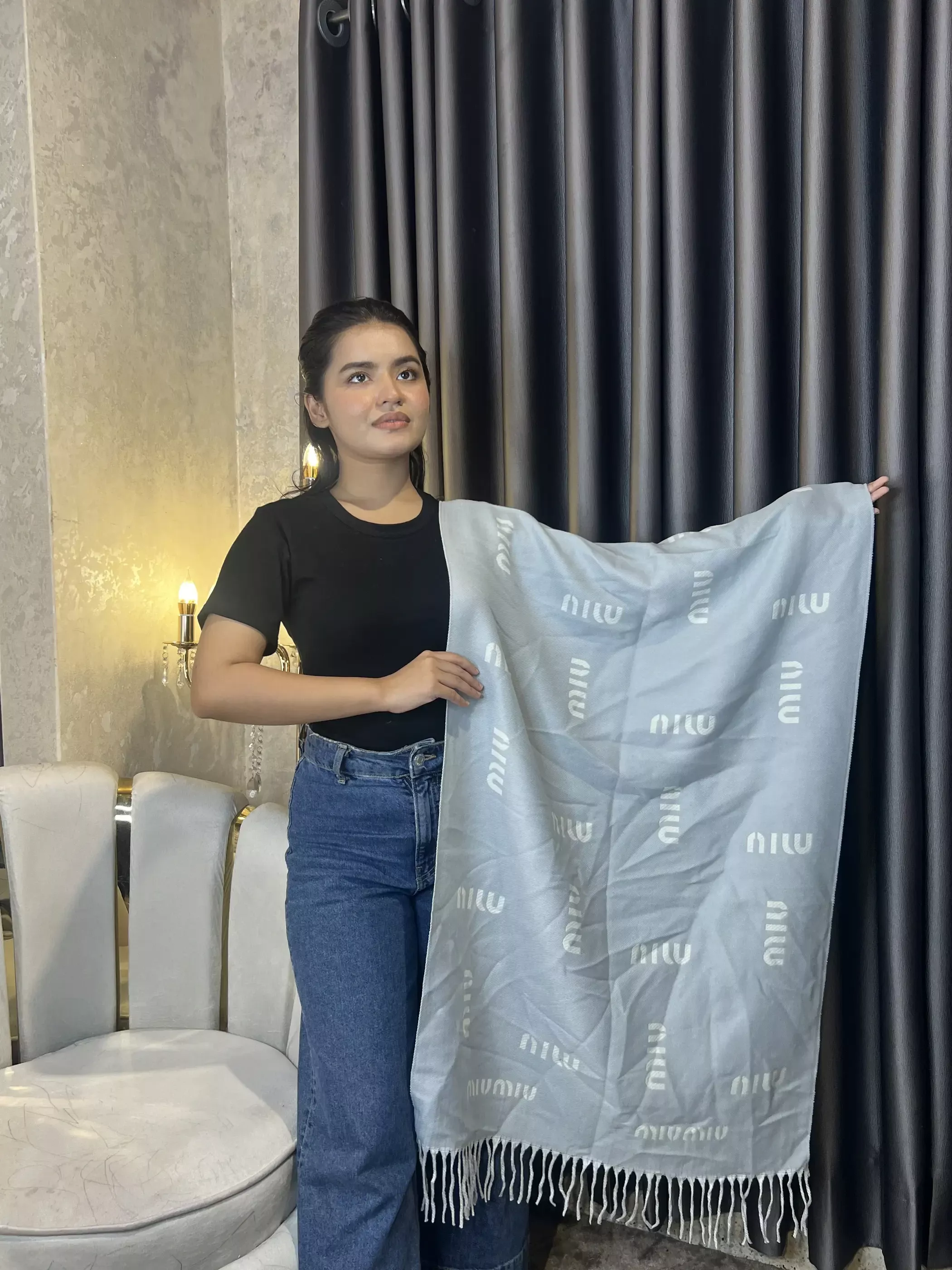 Winter Premium Shawl - MIN-002 (Sky)