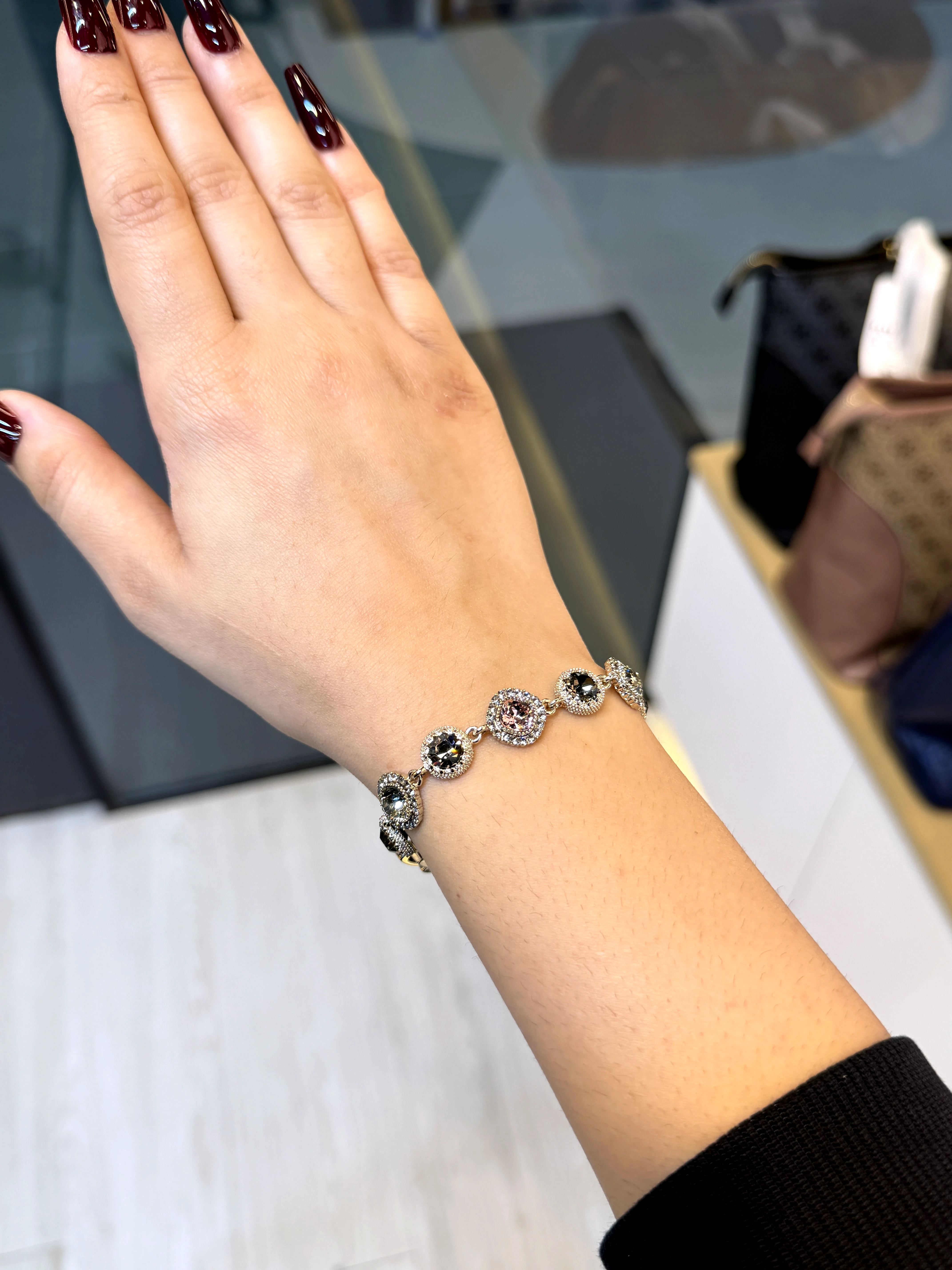 Premium Zircon Stone Bracelet - 9212352K081 (Grey/Pink)