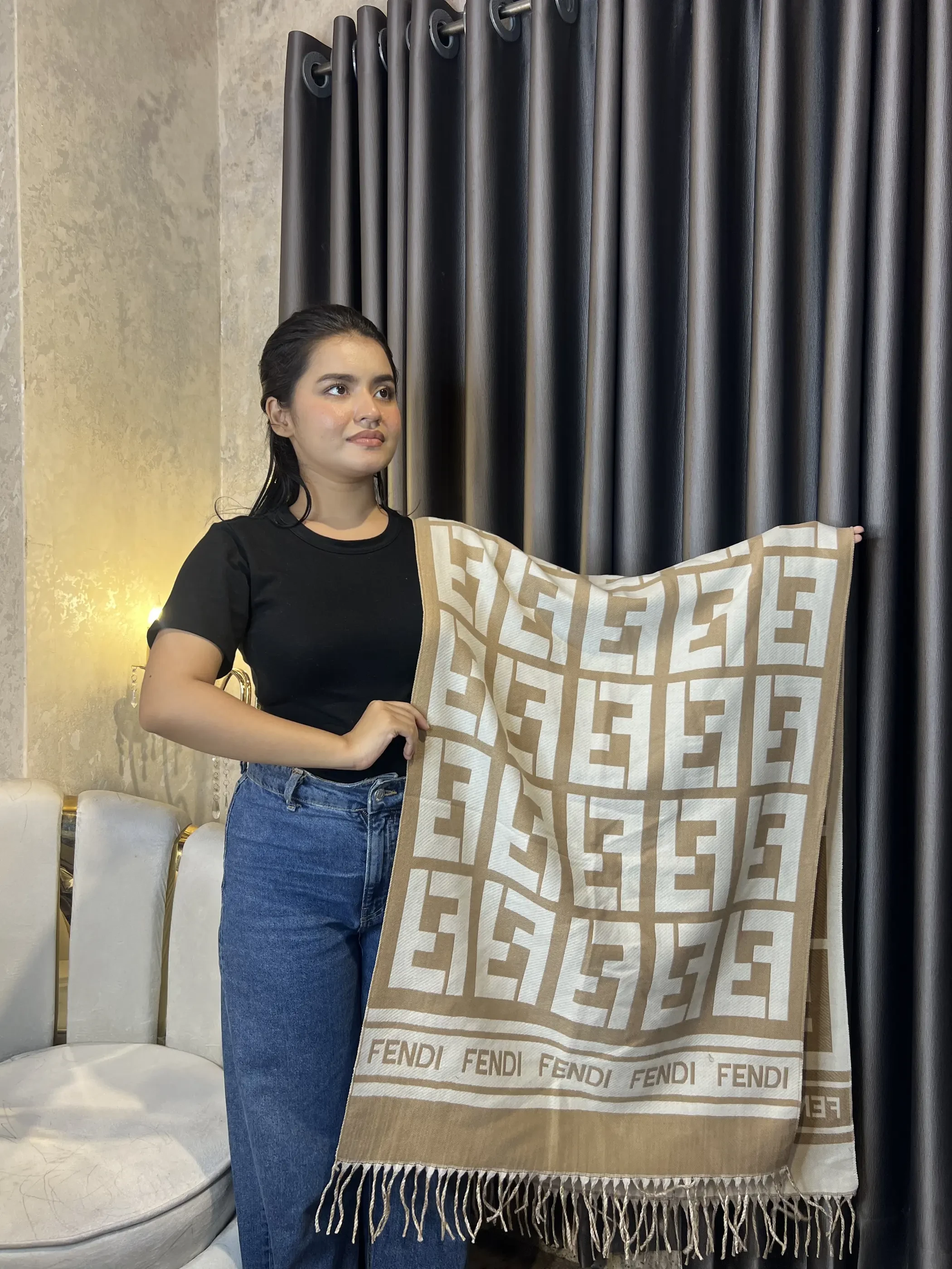 Winter Premium Shawl -FND-002 (Khaki)