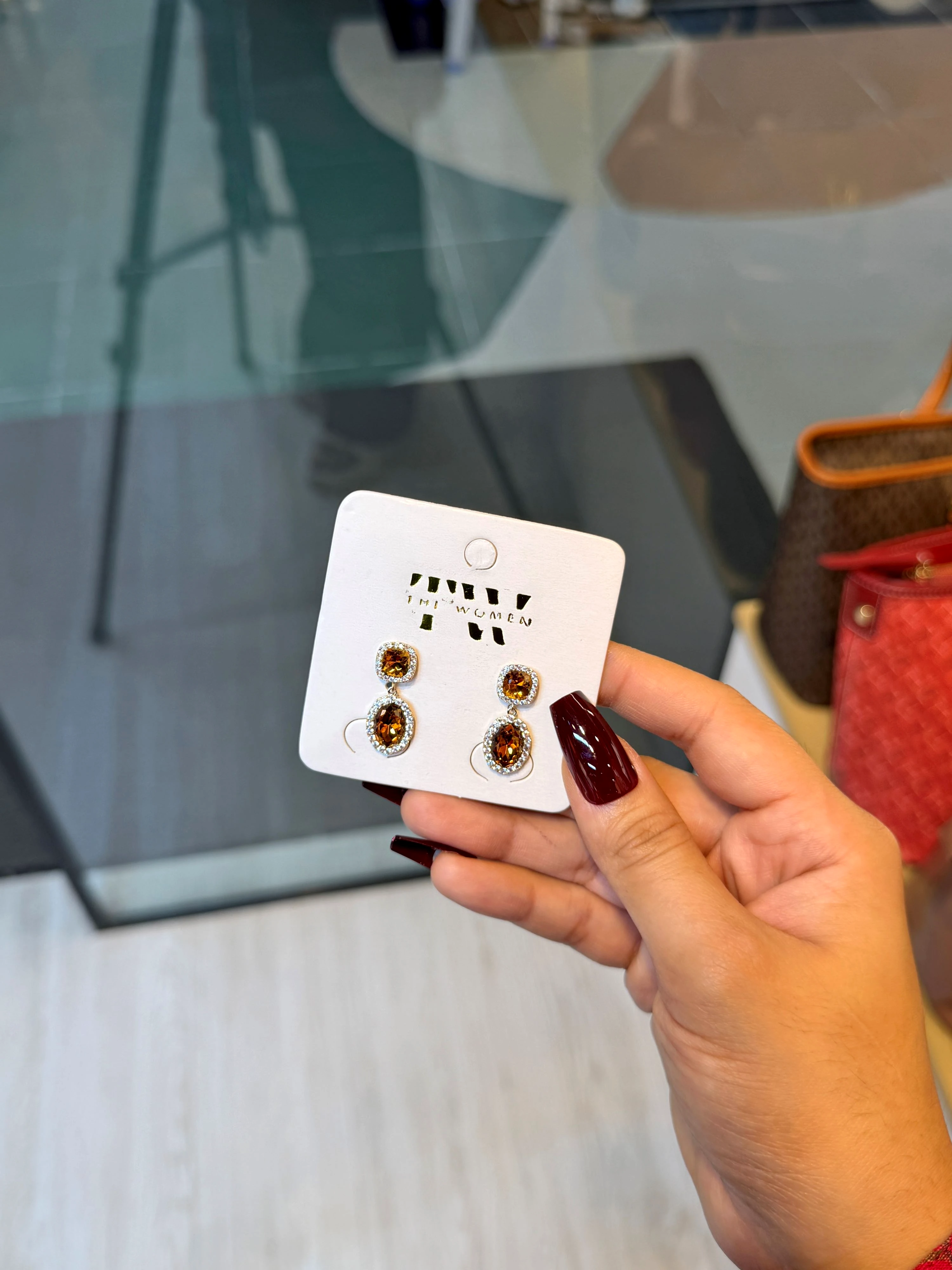 Exclusive Stone Earring- 1325529K387 (Orange)