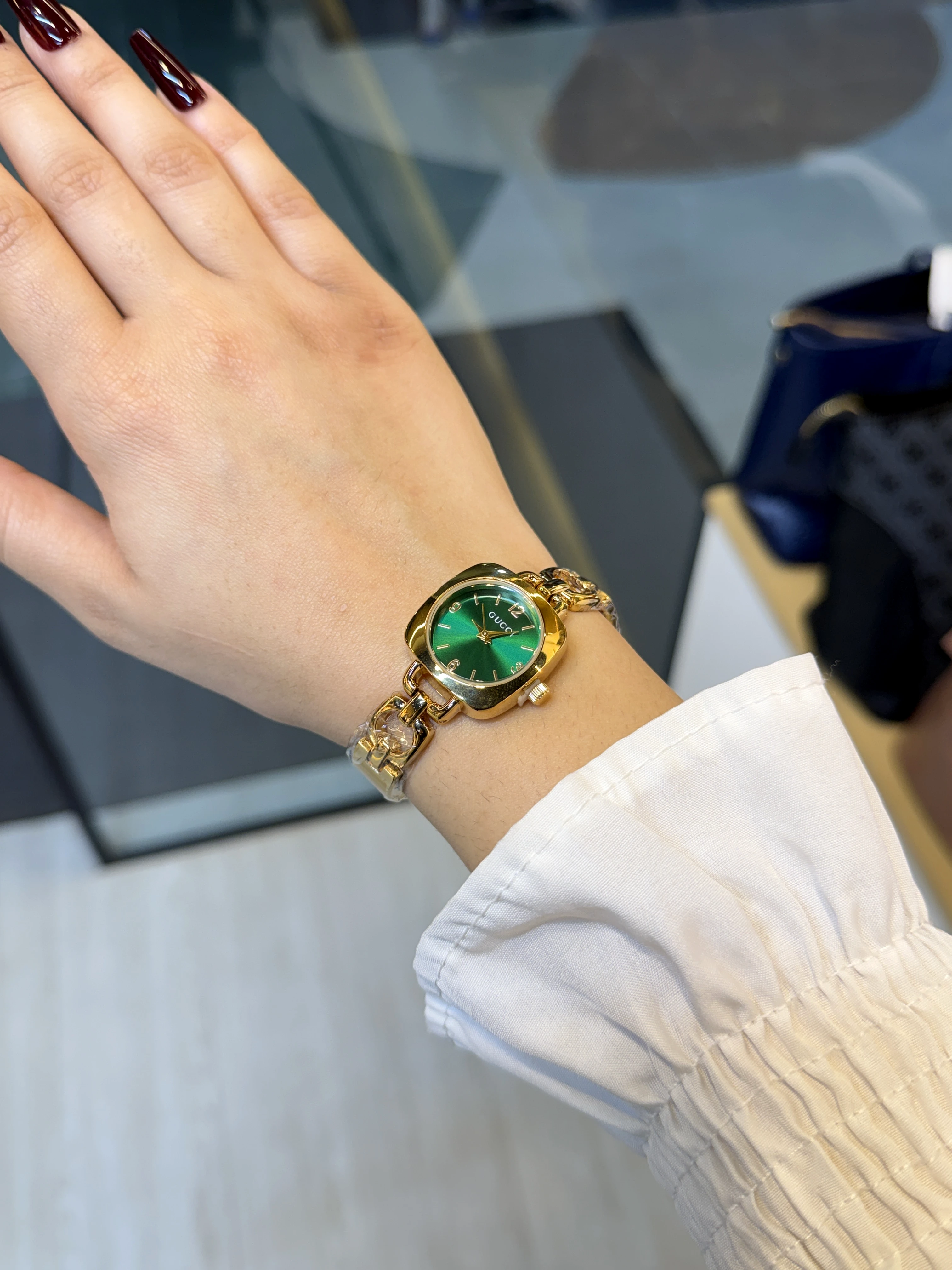 High-End Stainless Steel Watch GG-002 (Green/Gold)