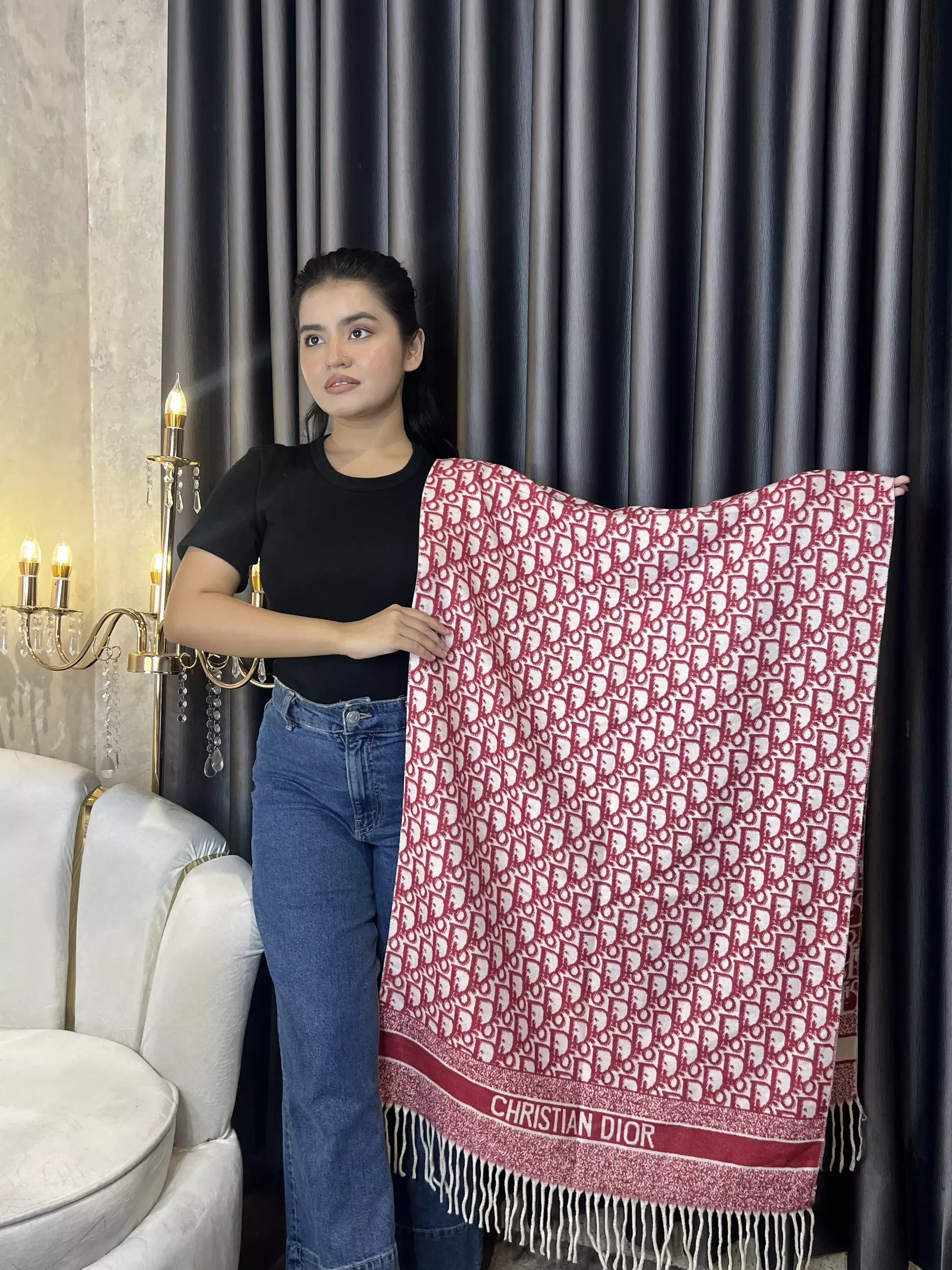 Winter Premium Shawl - CDR-002 (Red)