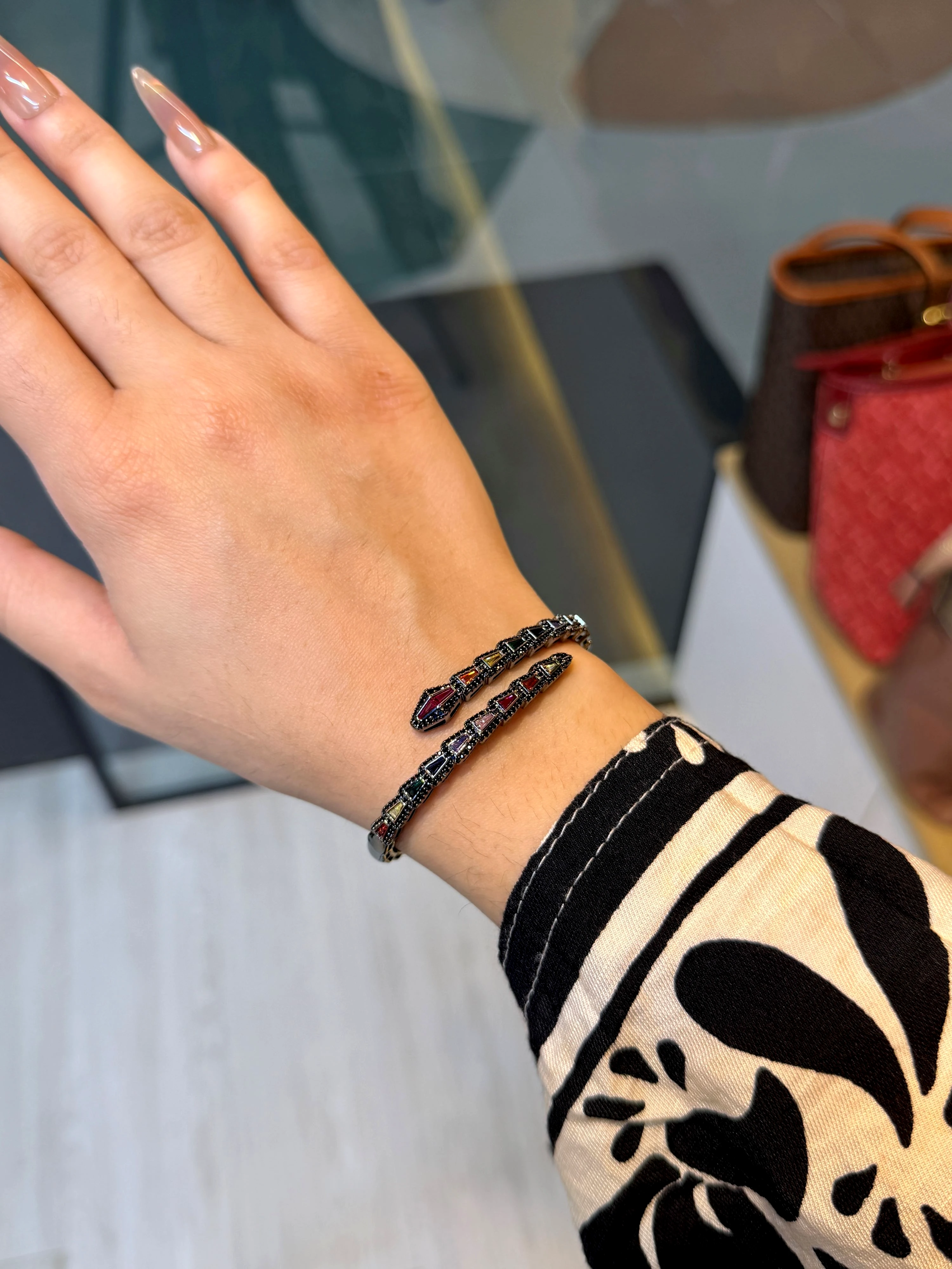 Zircon Stone Imported Bangles - 9211952K217 (Multi Stone)