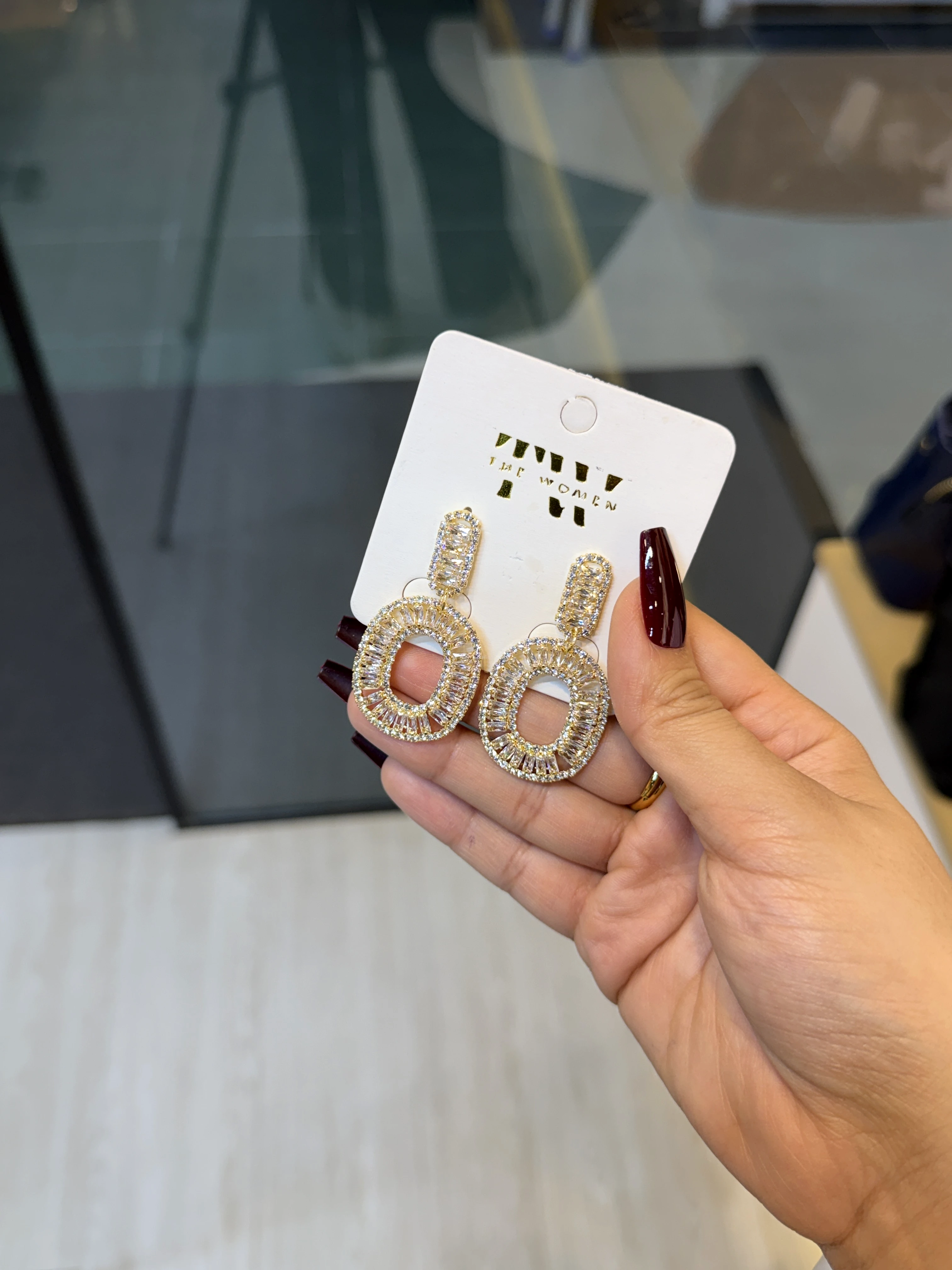 Premium Stone Earring - 1176356K001 (Golden)