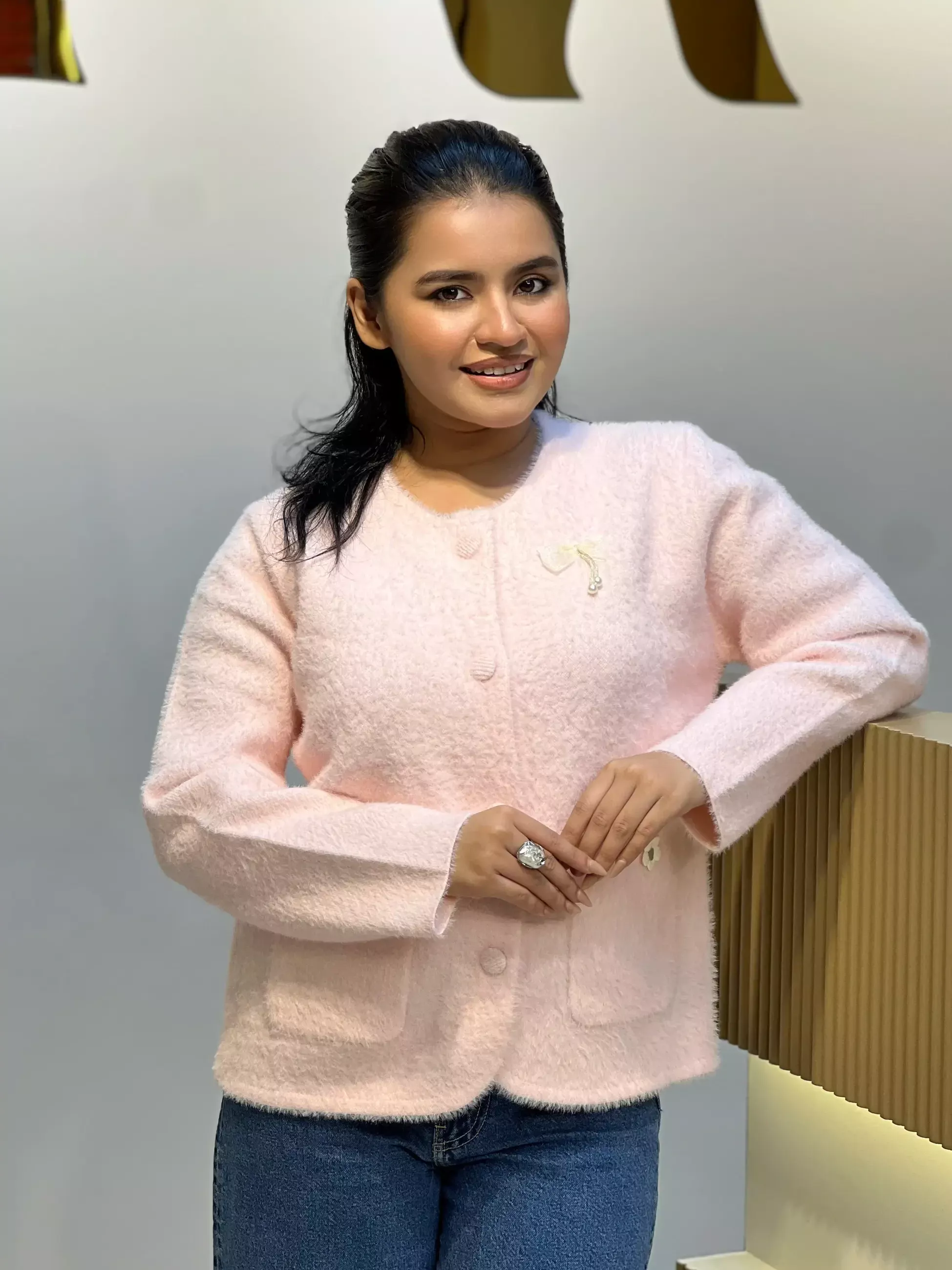 Korean Inspired Ladies Sweater-6178 (Pink)