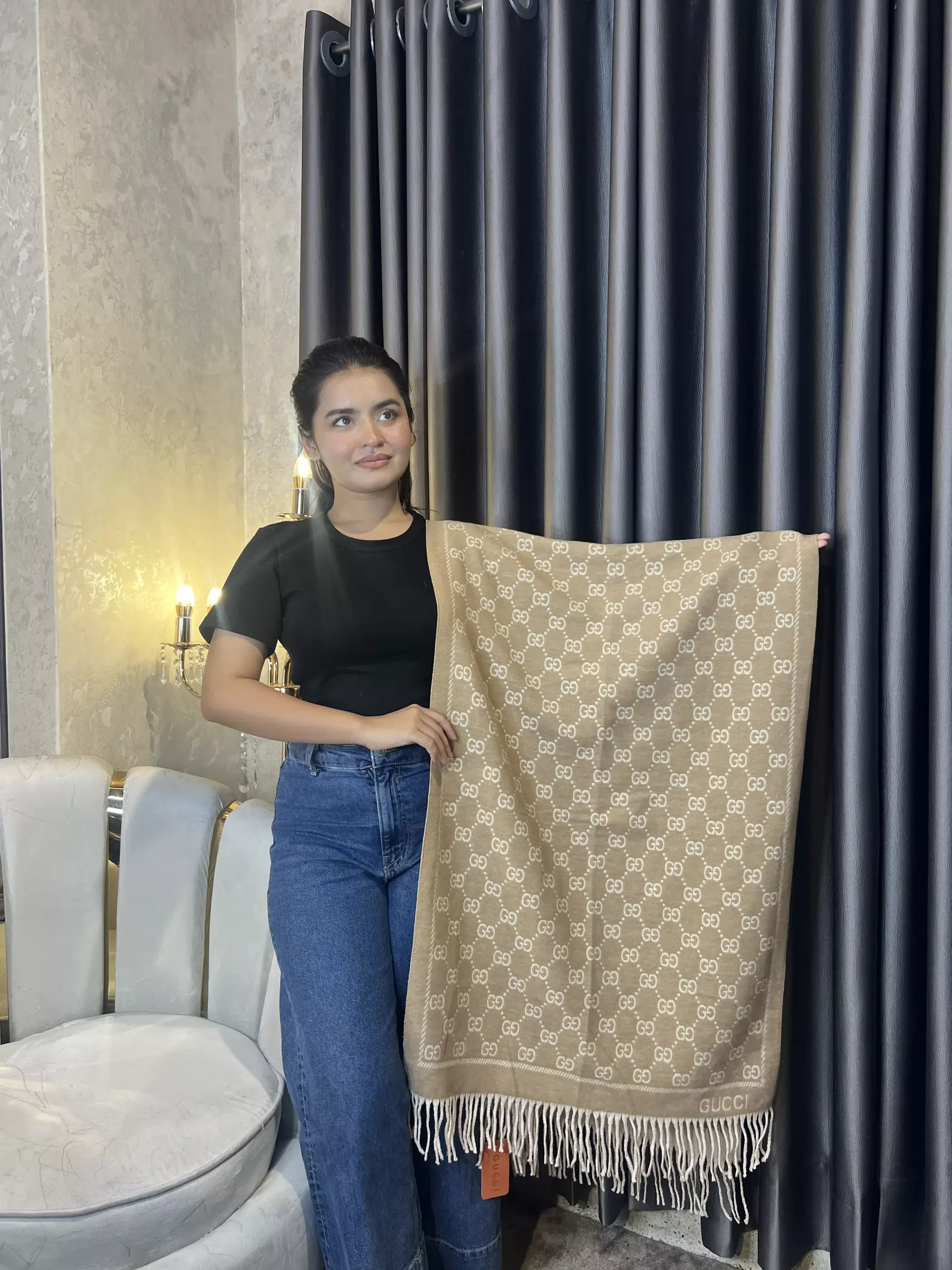 Winter Premium Shawl - GG-001 (Beige)