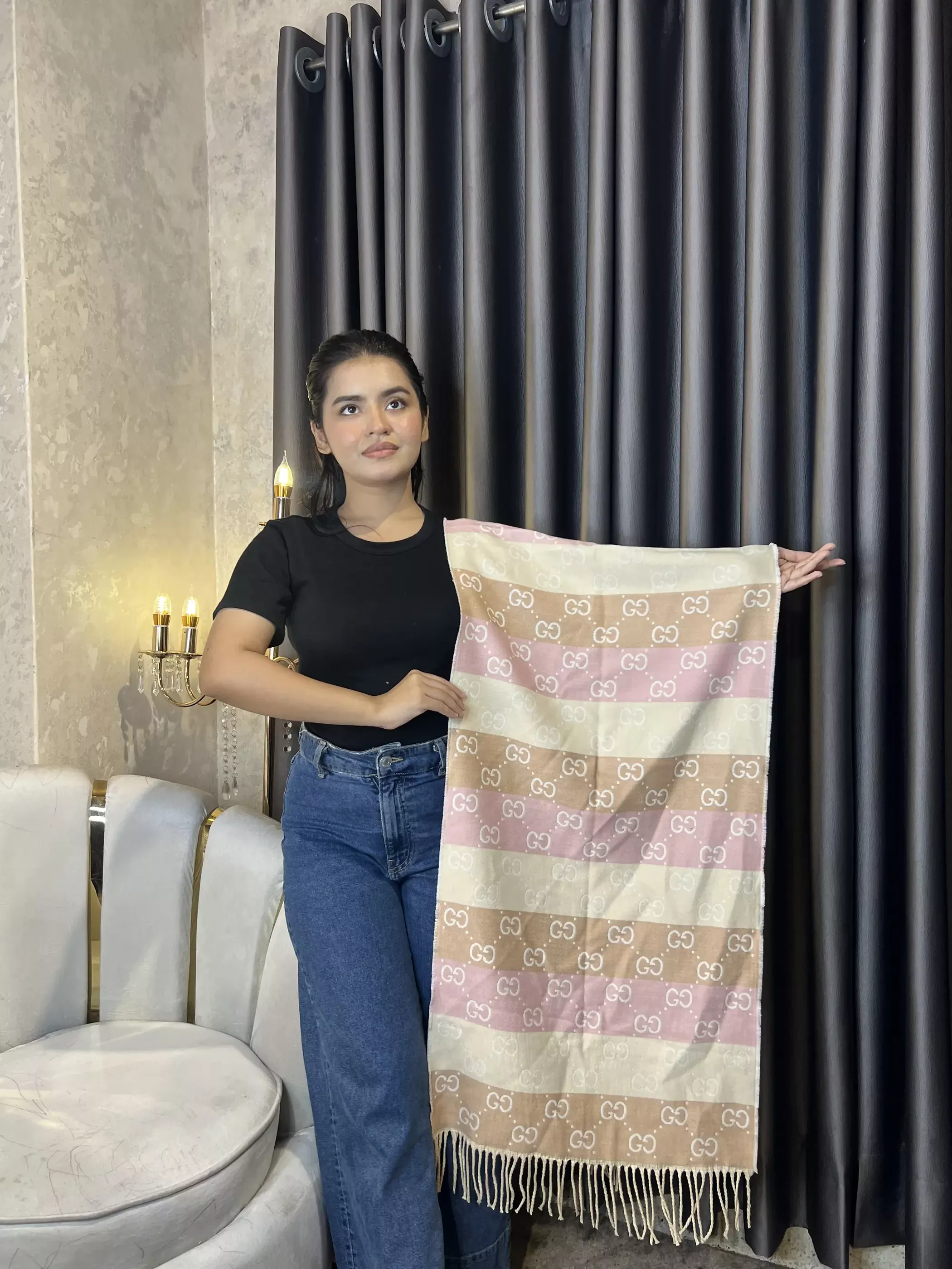 Winter Premium Shawl - GG-003 (Pink Shade)