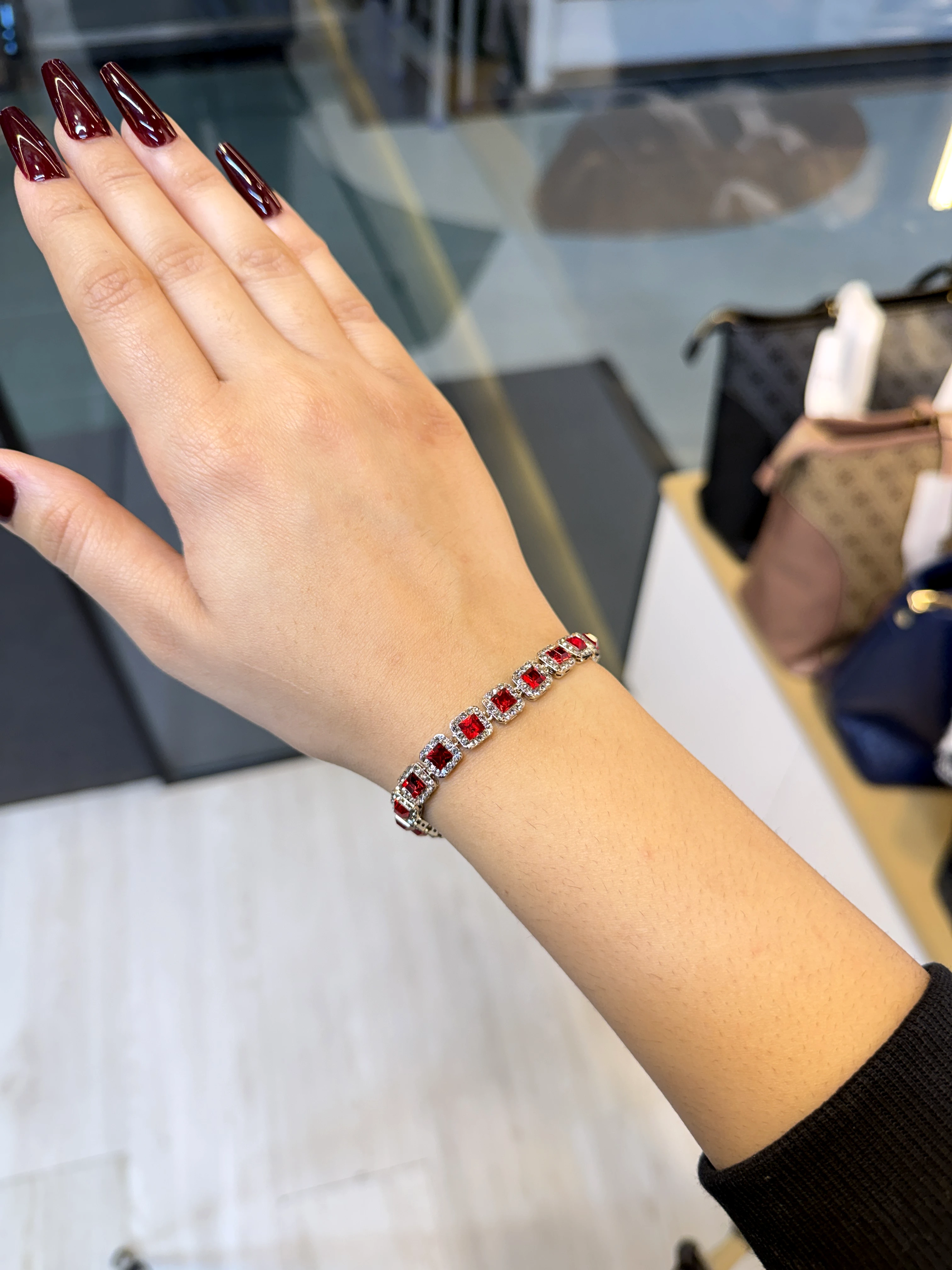 Exclusive Zircon Stone Bracelet - 9111247K081 (Ruby Red)