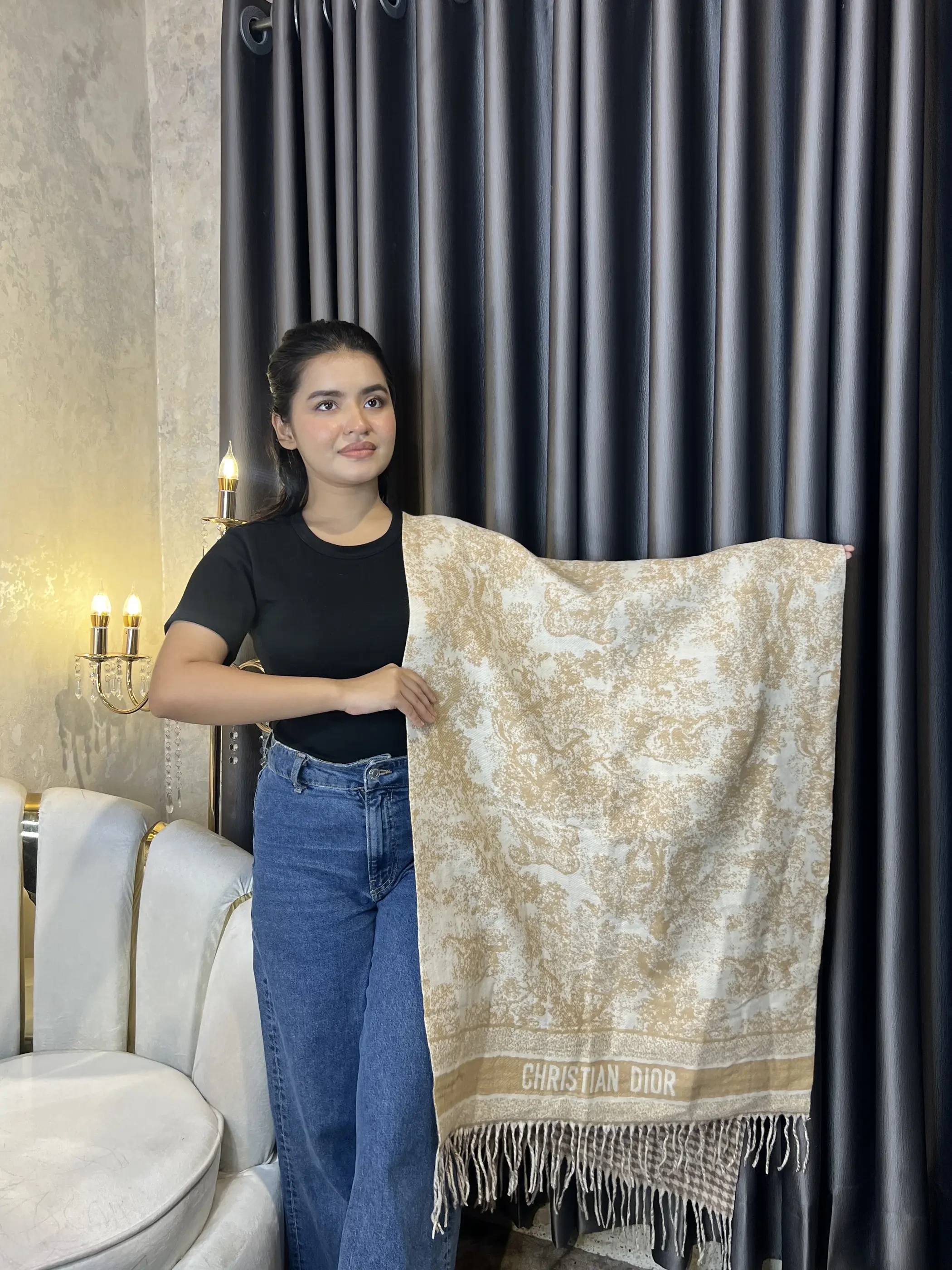 Winter Premium Shawl -CDR-005 (Khaki)