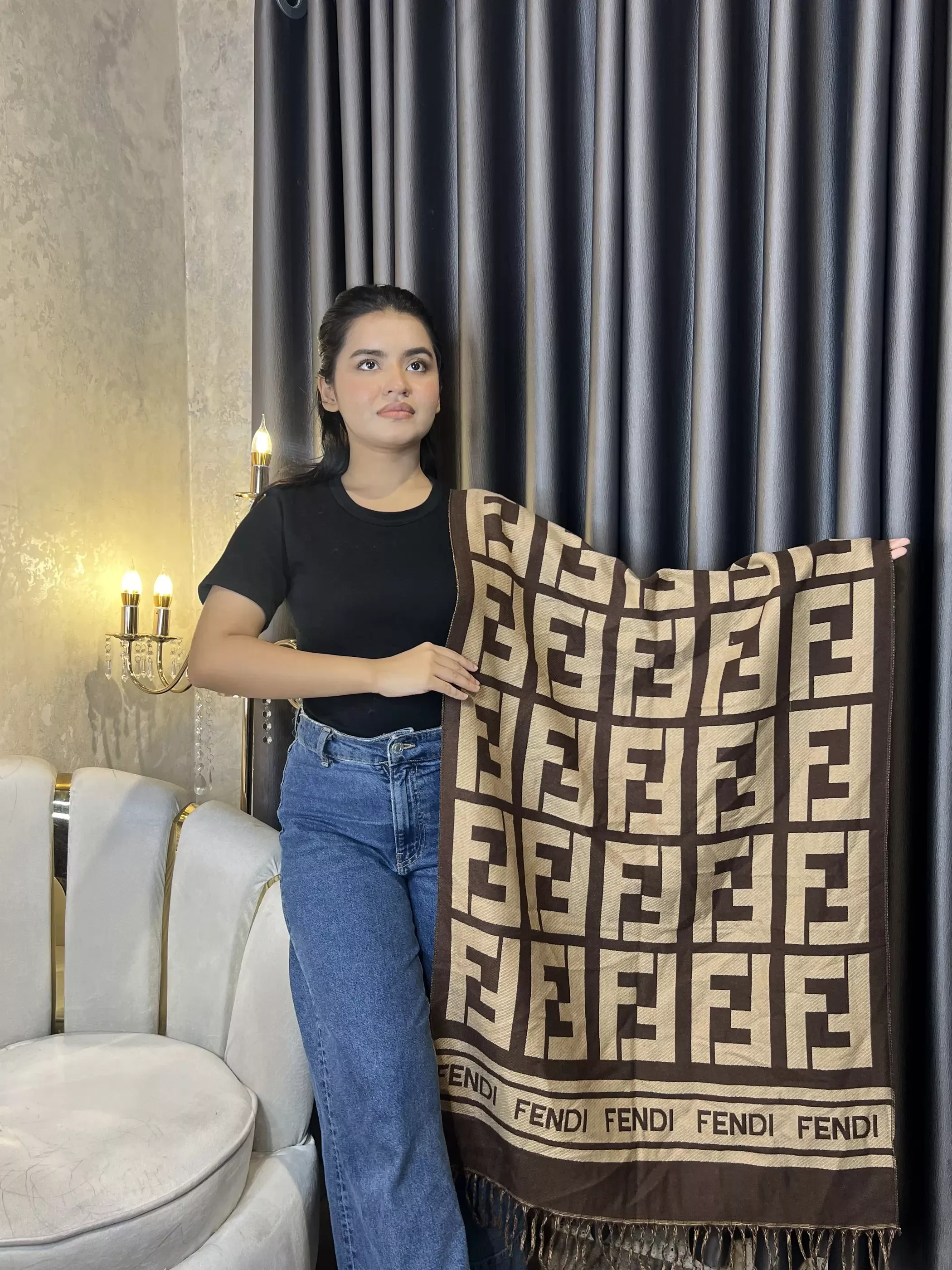 Winter Premium Shawl - FND-002 (Brown)