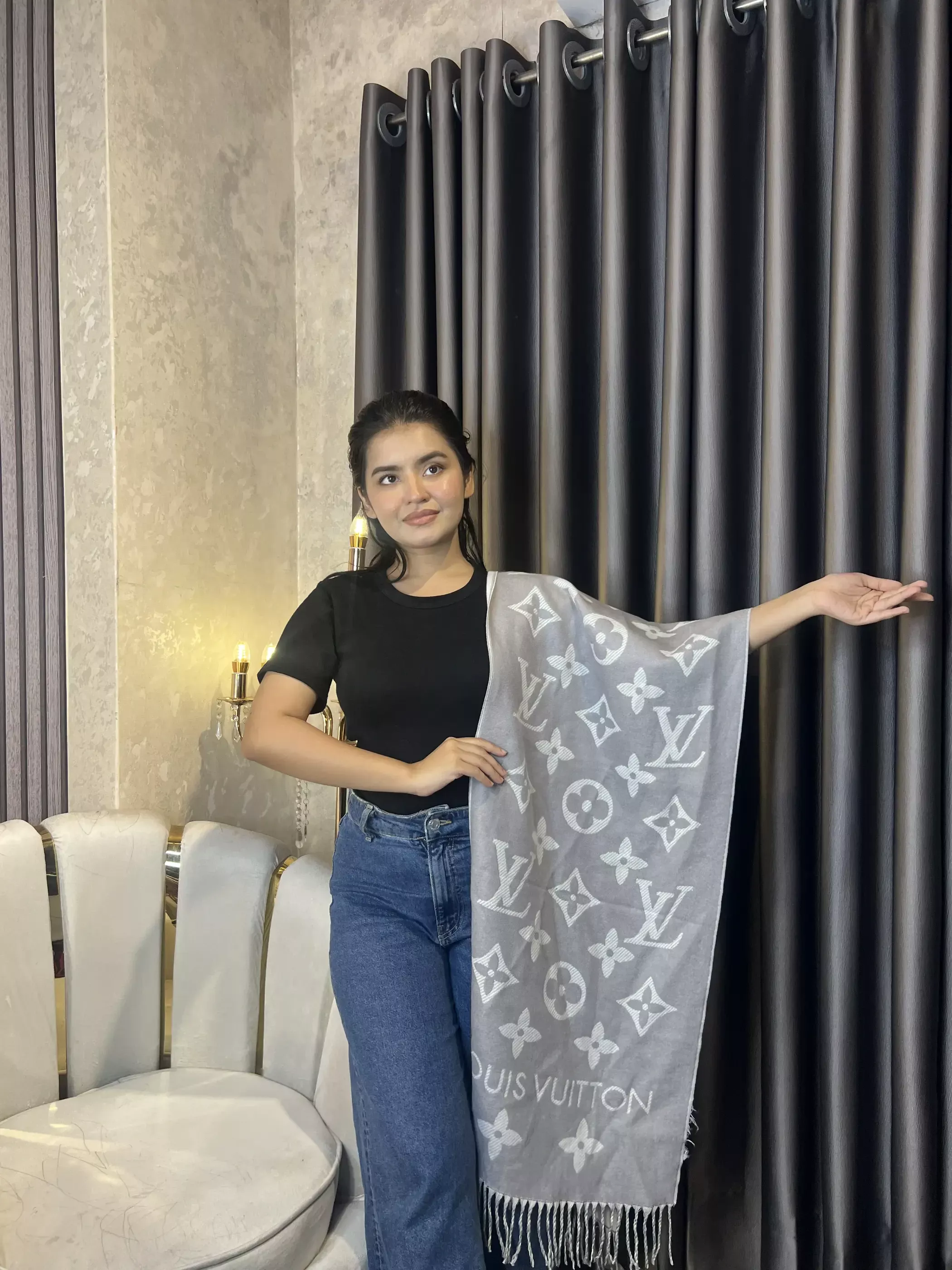 Winter Premium Shawl - LV-005 (Ash)